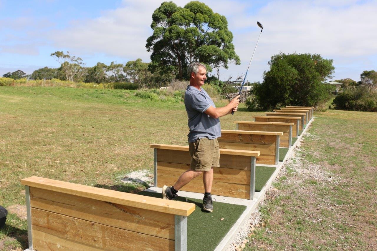Wonthaggi’s new golf driving range gets a workout