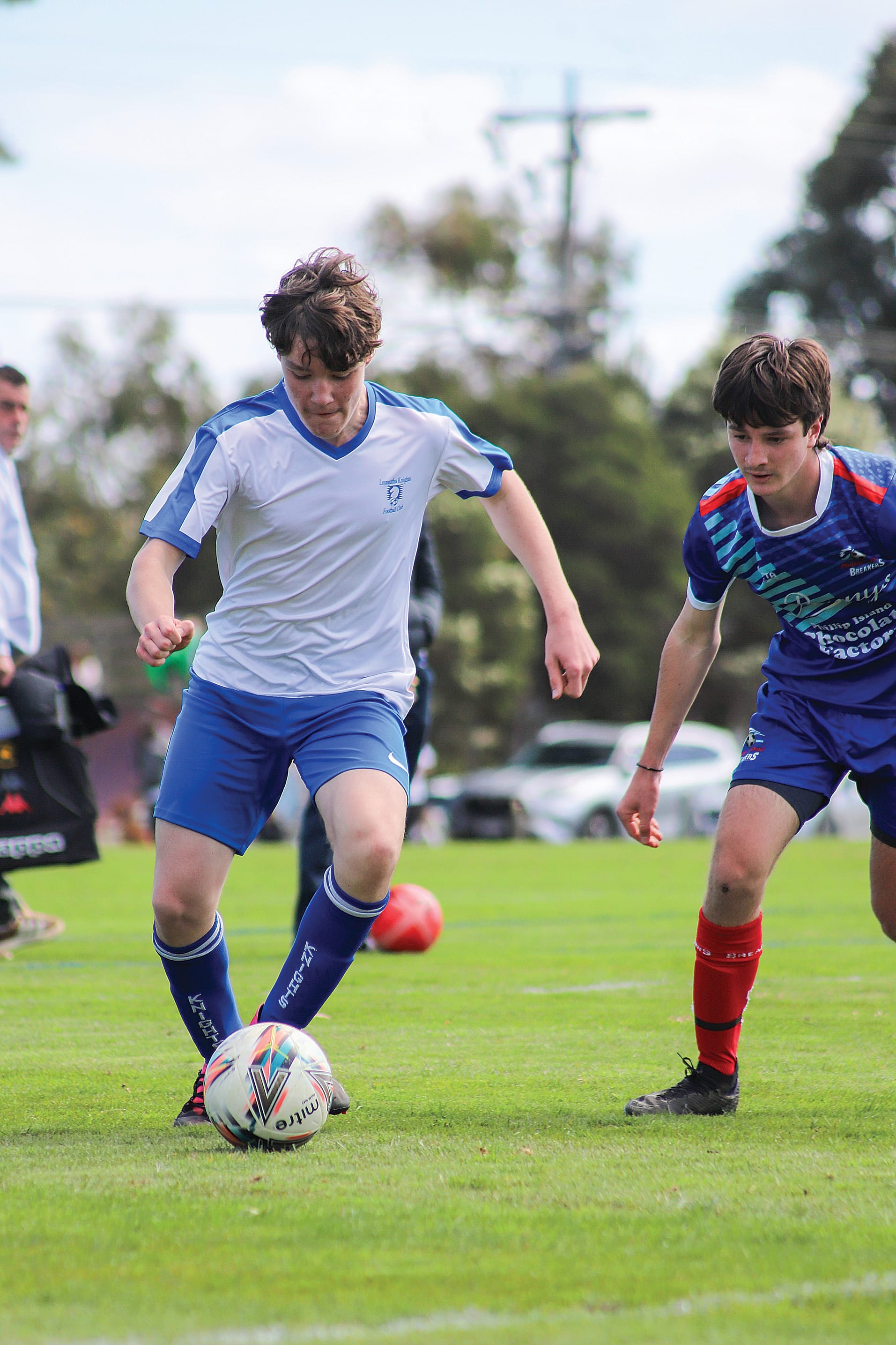 Leongatha’s B&F Noah had a strong game scoring two of Leongatha’s three goals. 
