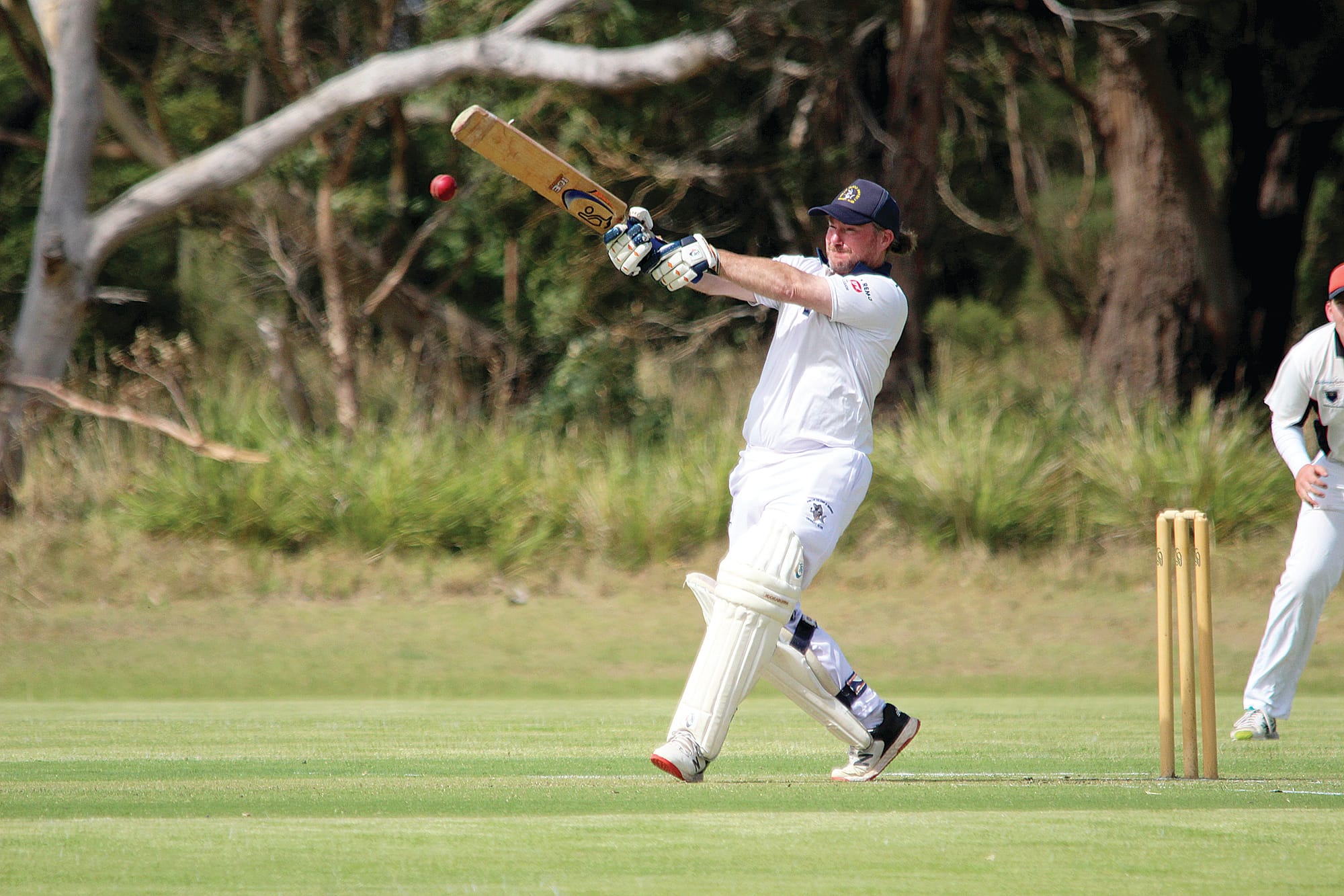 David Womersley attempts to pull one to the onside on Saturday. B09_1223
