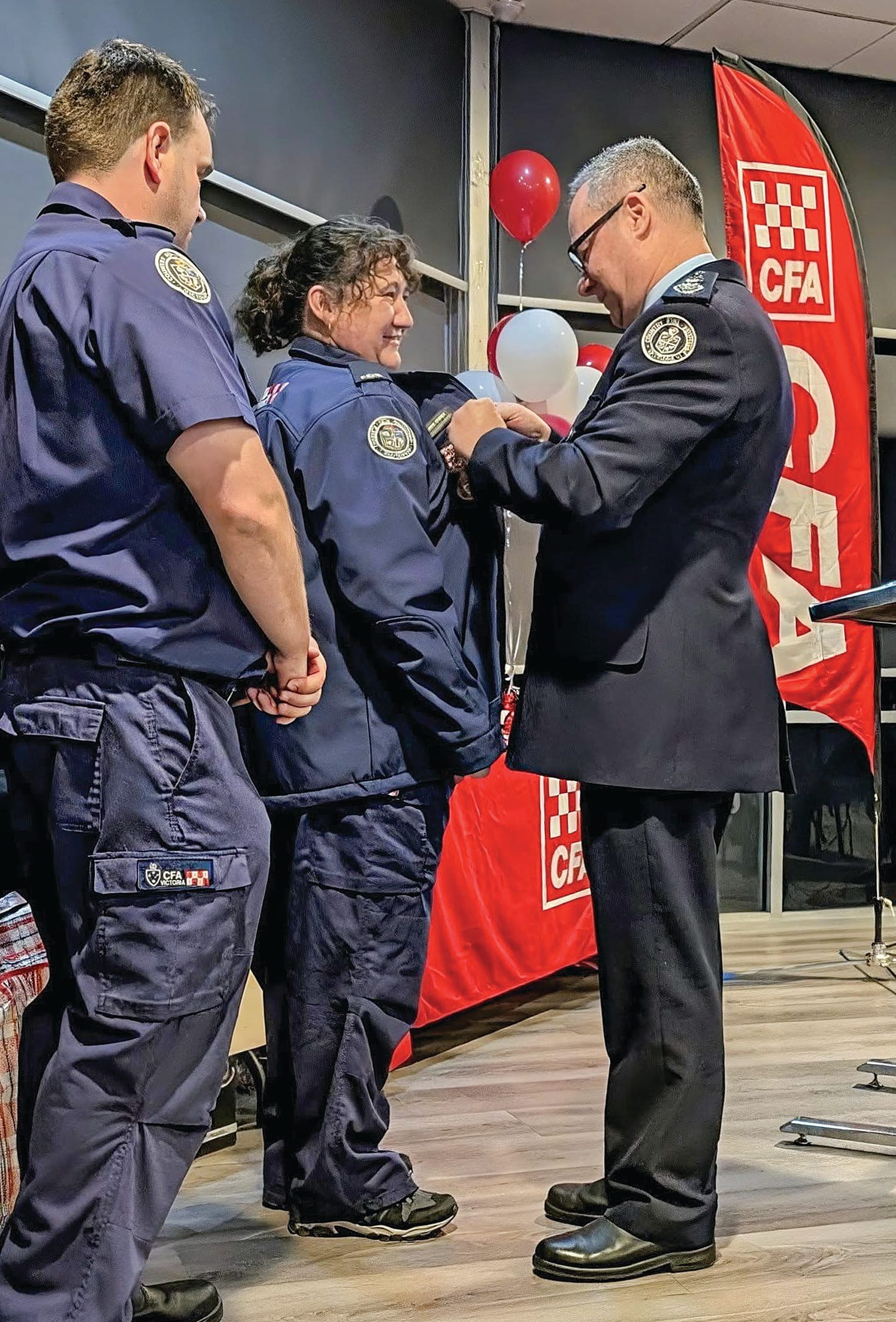 Heather Barker was thanked for her 30 years of service to the Mirboo North CFA. Photo: Mirboo North CFA.
