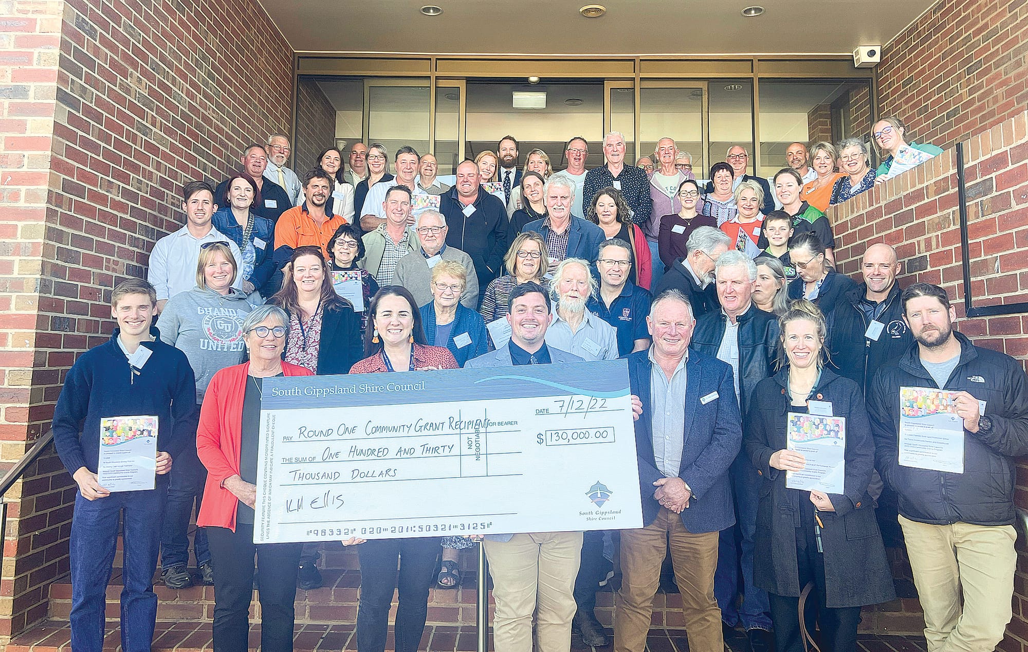 South Gippsland Shire Councillors with Community Grant recipients.