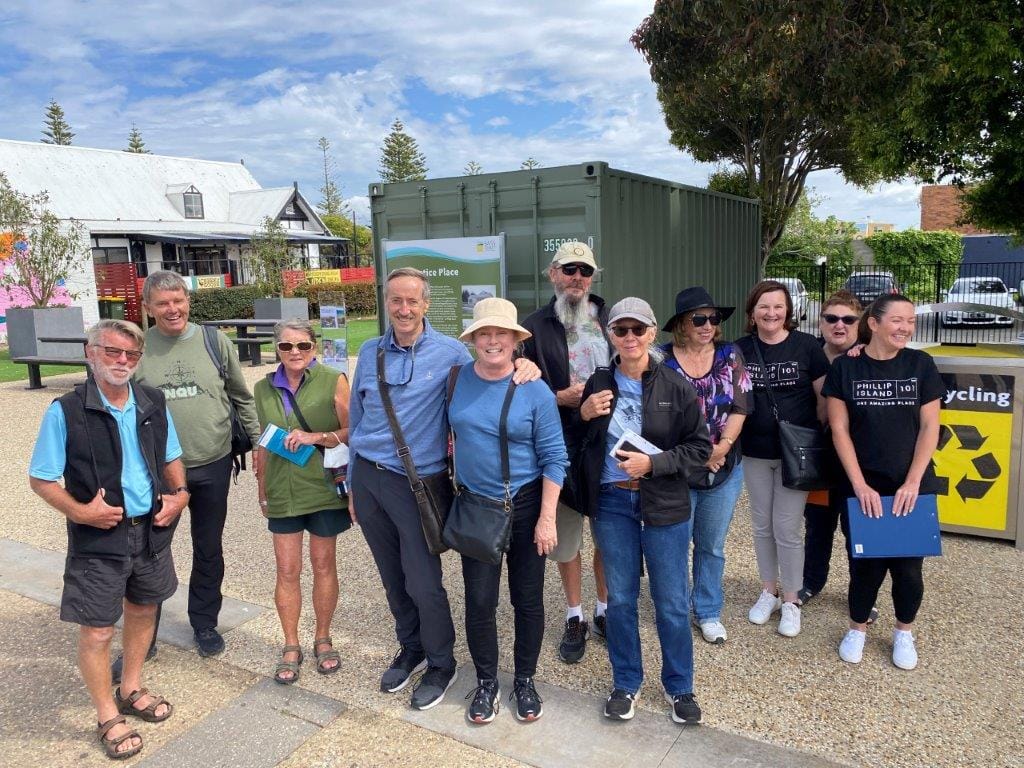 Some of the cruise guests who came on shore at Phillip Island on Wednesday this week from the Seabourn Odyssey.
