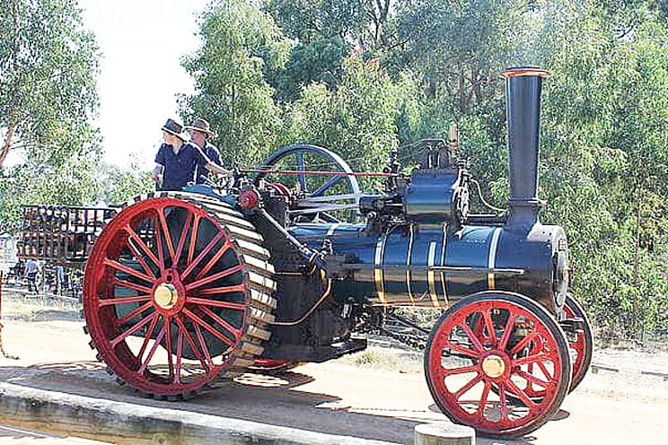 A huge variety of machinery and engines travelling from across Australia to join the Korumburra Working Horse and Tractor Rally including this Steam Traction Engine.