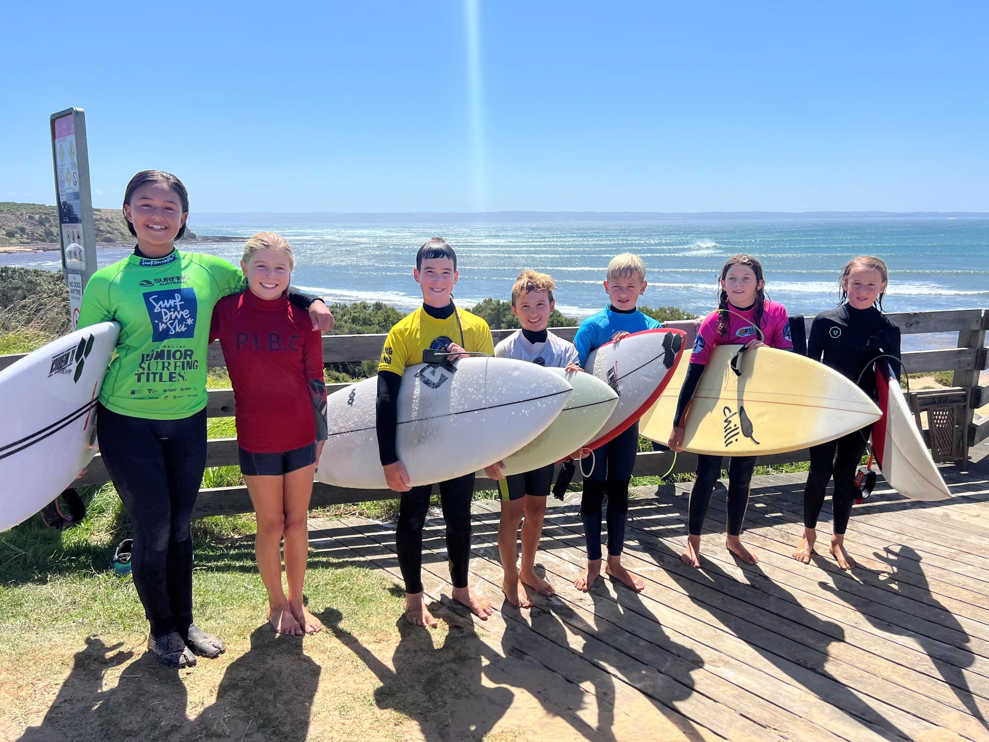 Phoenix Stedman, Scarlett Rennie, Kodi Lewis, Ryan Hain, Kai Sturt, Maya Scott, and Angus Farman. Photo: Deb Leonard