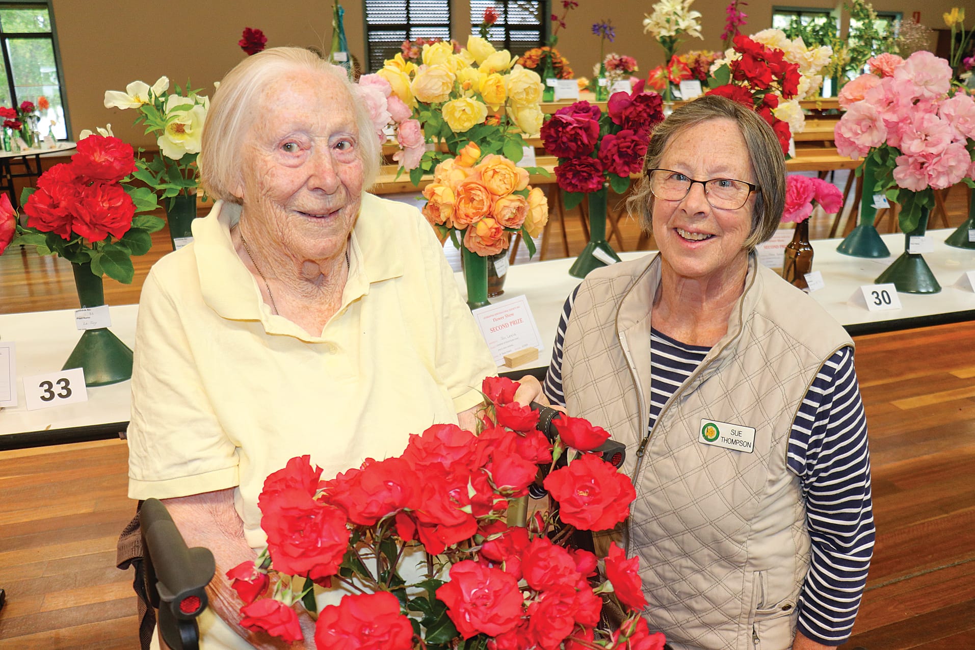 Show Secretary Margaret Hyde, won second prize of the container of floribunda rose at the 51st Rose Spectacular. Z34_4724
