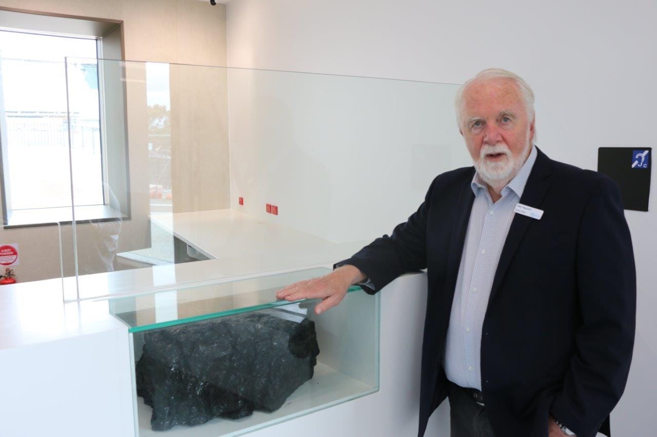 Pride in Wonthaggi's coal-mining history and also the natural features of Bass Coast and South Gippsland is on display for all to see including this lump of Wonthaggi coal provided by veteran former miner Lou Storti.