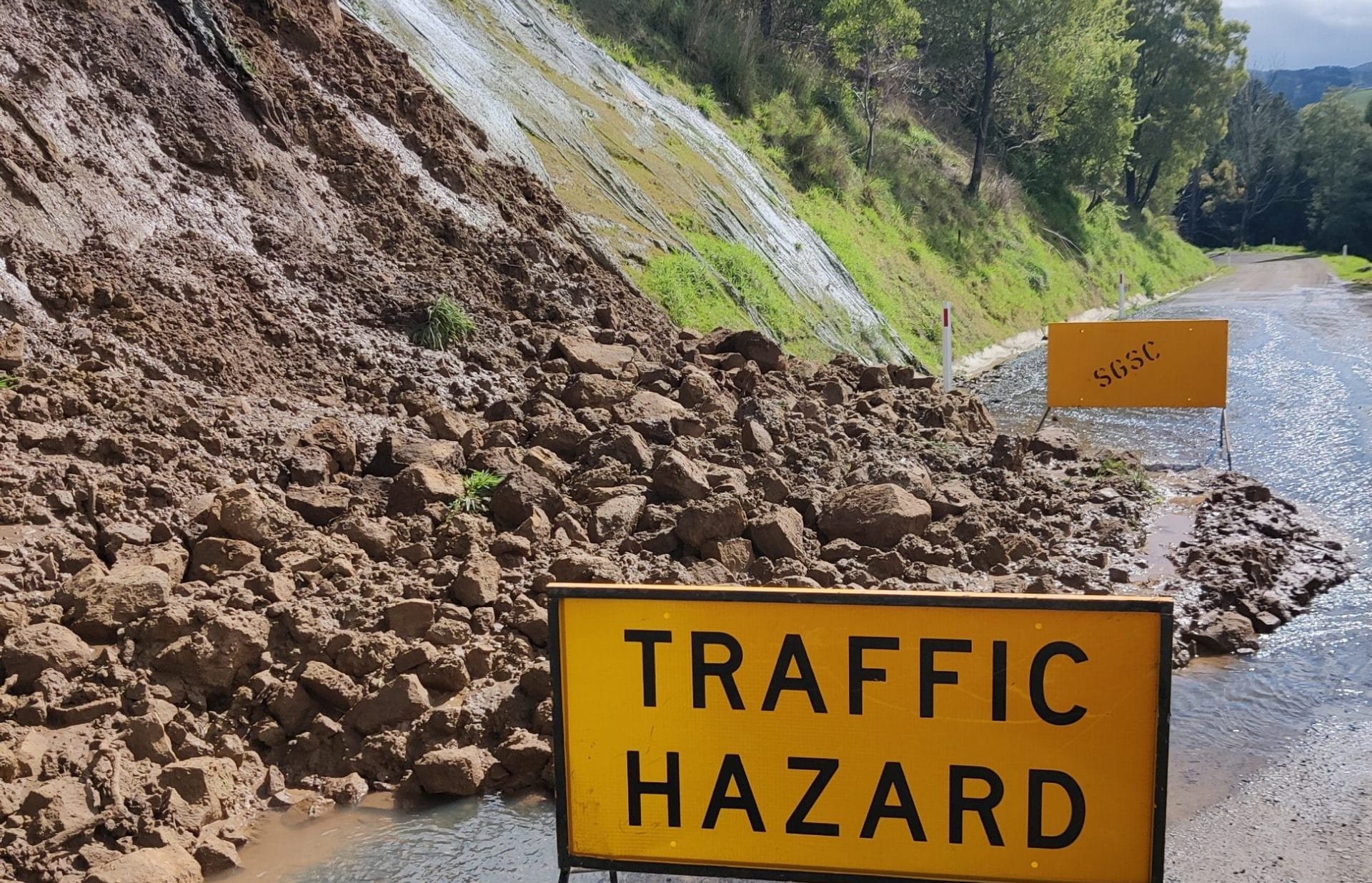Kernot-Krowera Road closed due to landslide