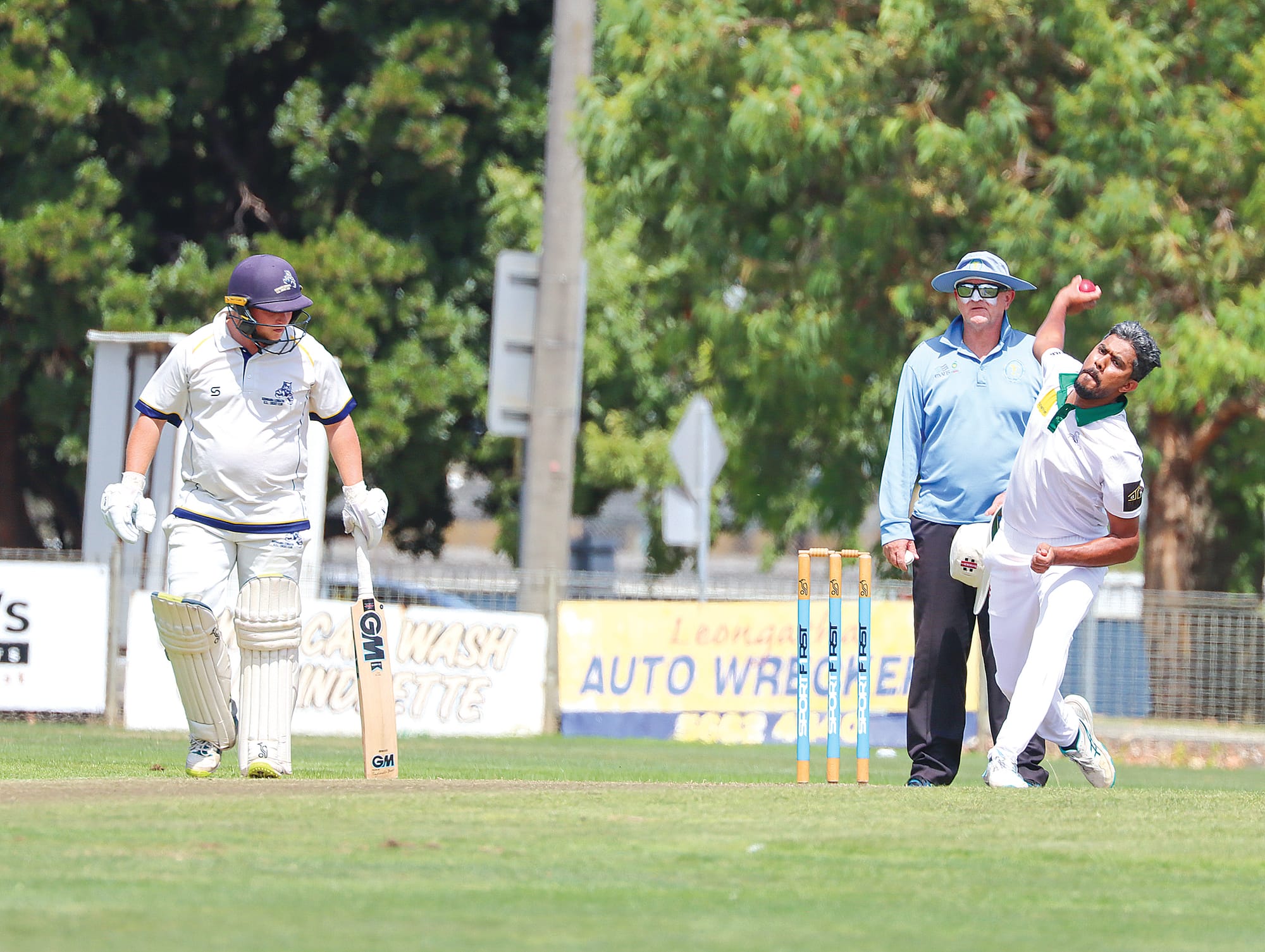 Buwaneka Wakishta delivers for Leongatha Town, claiming an impressive 2/13 from nine overs as Scorpions dismissed Koonwarra Leongatha RSL for 149. A30_0825
