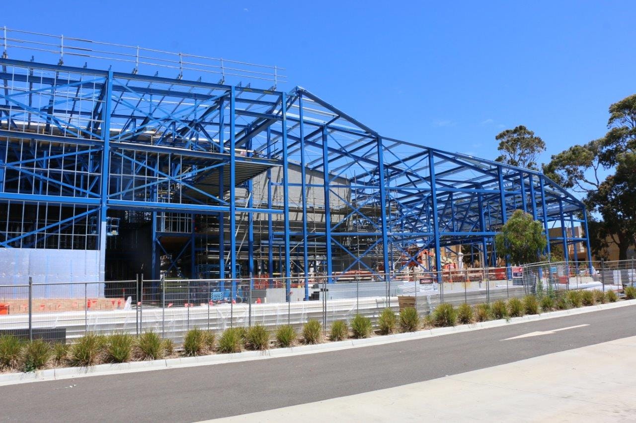 Preparations for erecting the roof on the Cowes Cultural Centre have commenced.