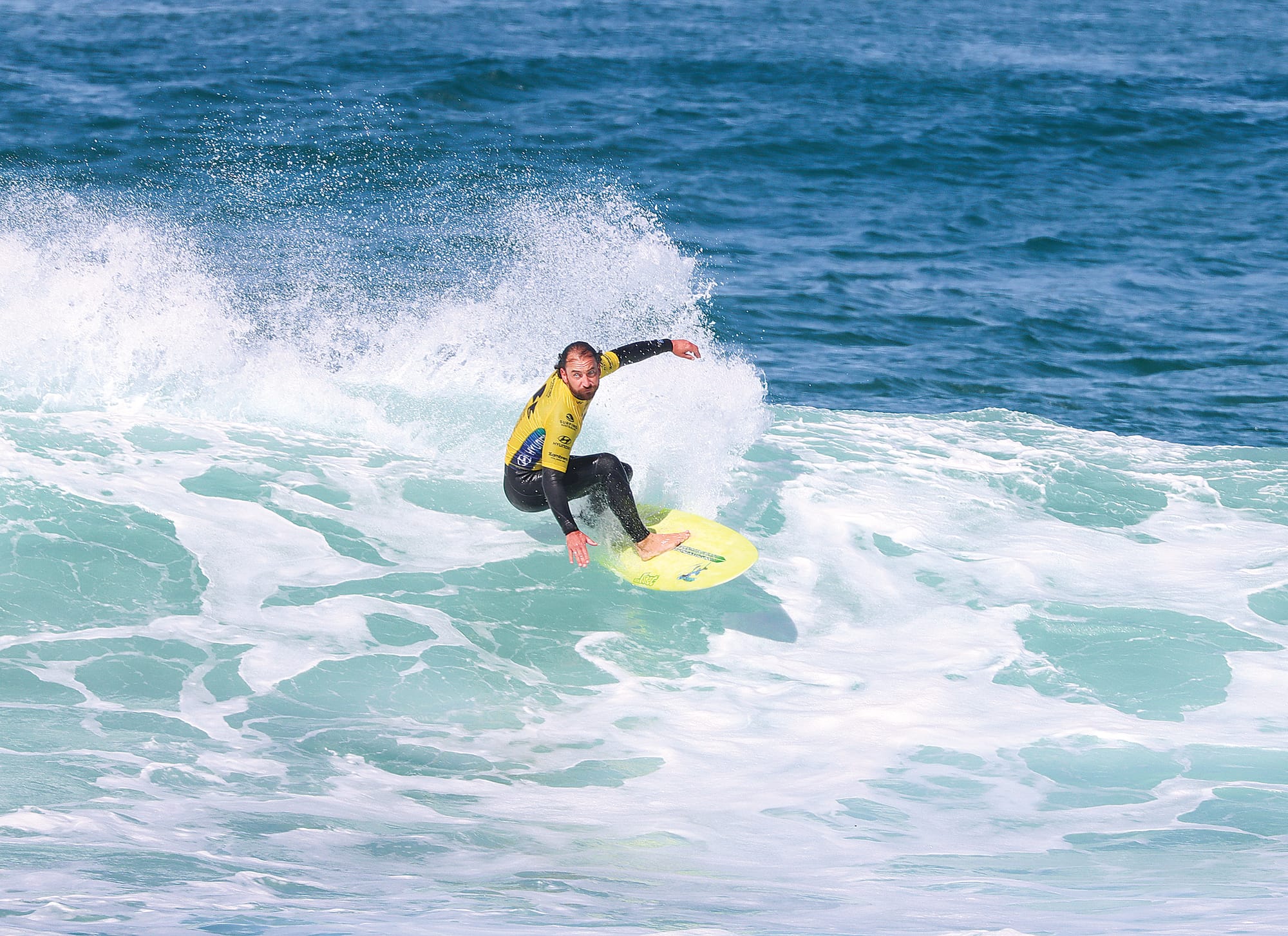 A South Coast Boardriders team member in action on Sunday.
