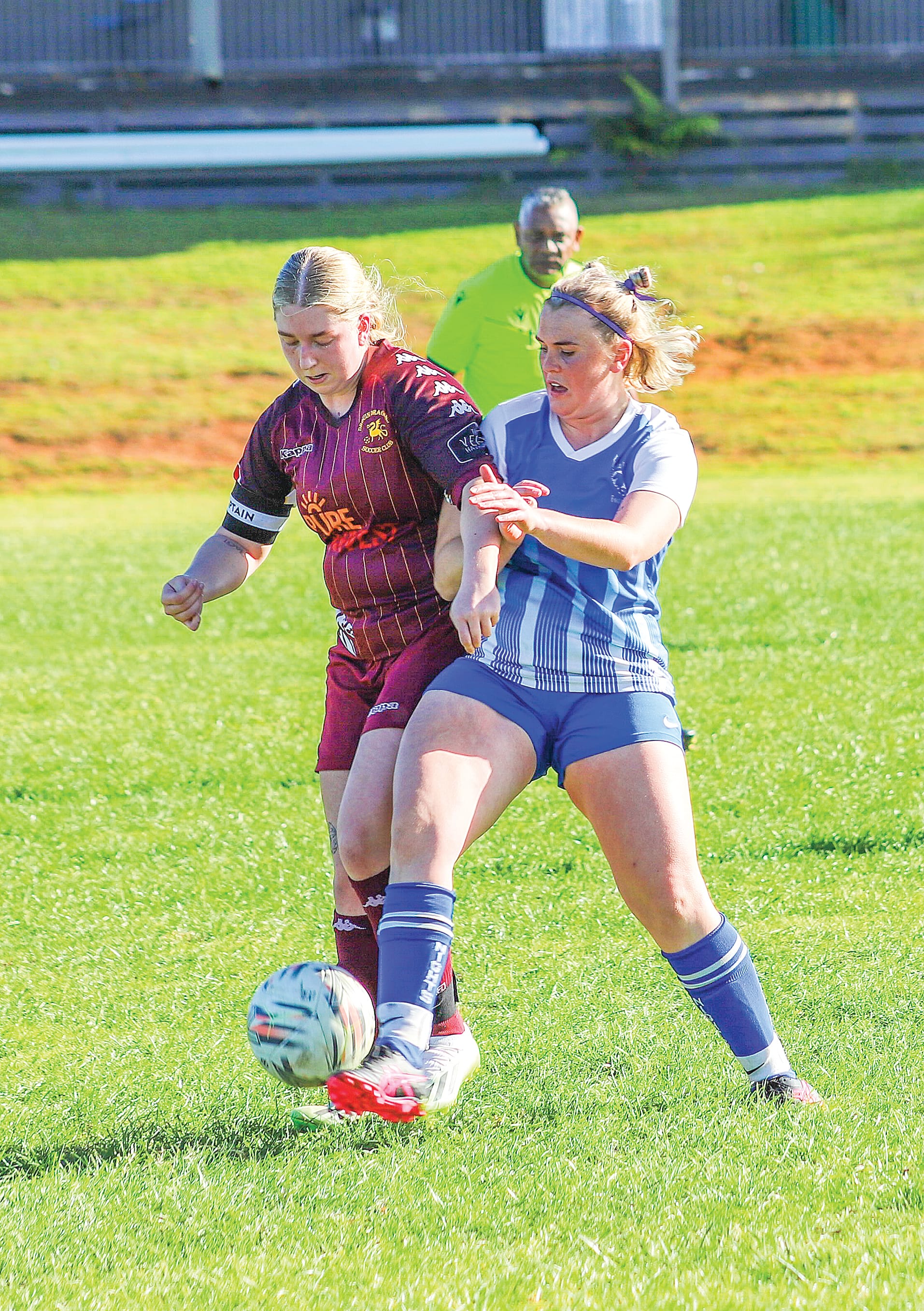 LKFC’s Jasmine Garry, who recently celebrated 50 games with the club, played a strong game in midfield.