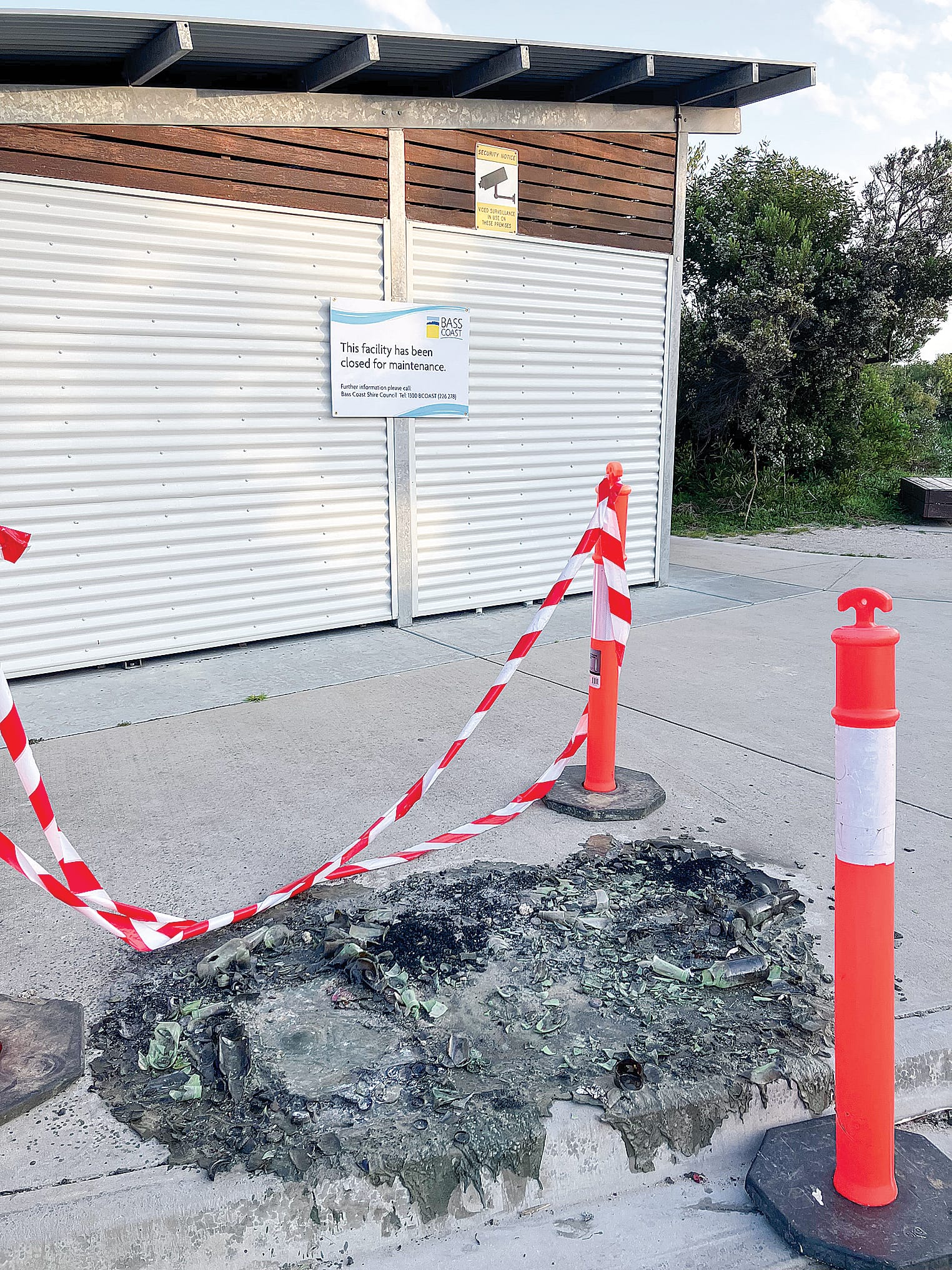 Vandals have burnt-out every toilet pan at the First Surf Carpark Toilets in Cape Paterson, rendering them out of action for the school holidays.