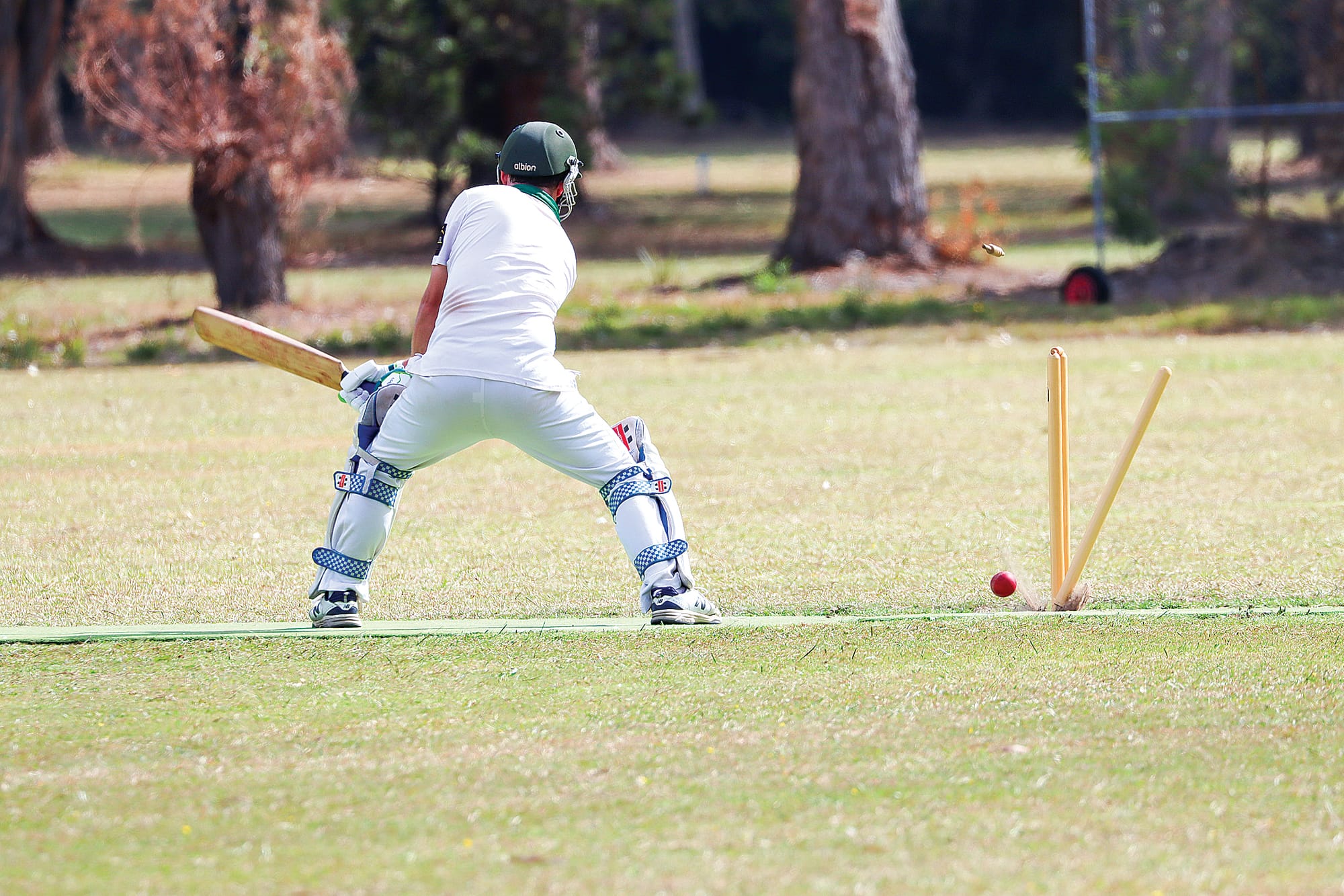 Davern Goss is Leongatha Town’s final wicket to fall, making an important 32 in the Scorpions’ B2 Grand Final triumph against Foster, man of the match Jack Gay claiming his wicket in his 8/64. A43_1325