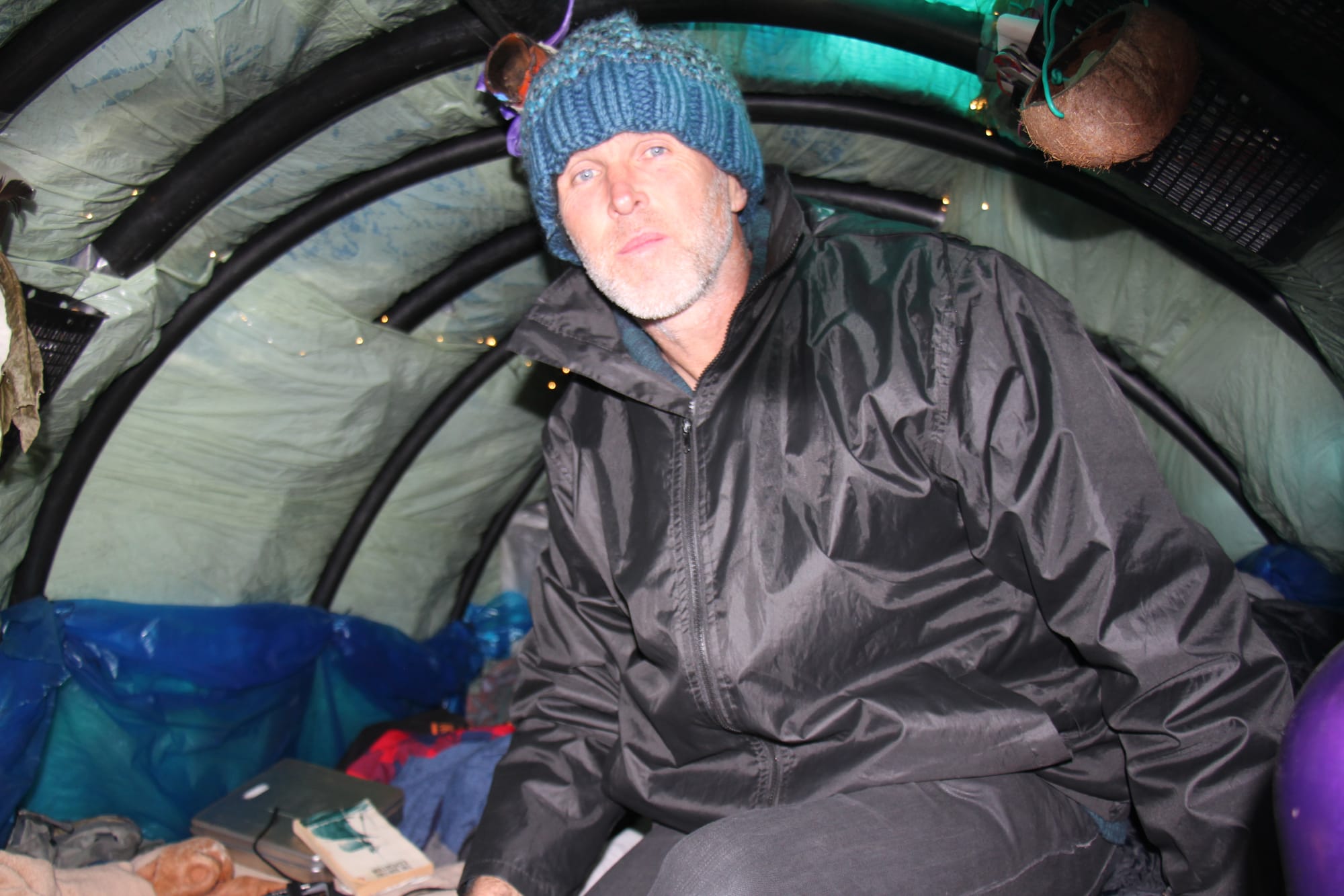 Intrepid yachtsmen sails raft of rubbish across Bass Strait to Rhyll