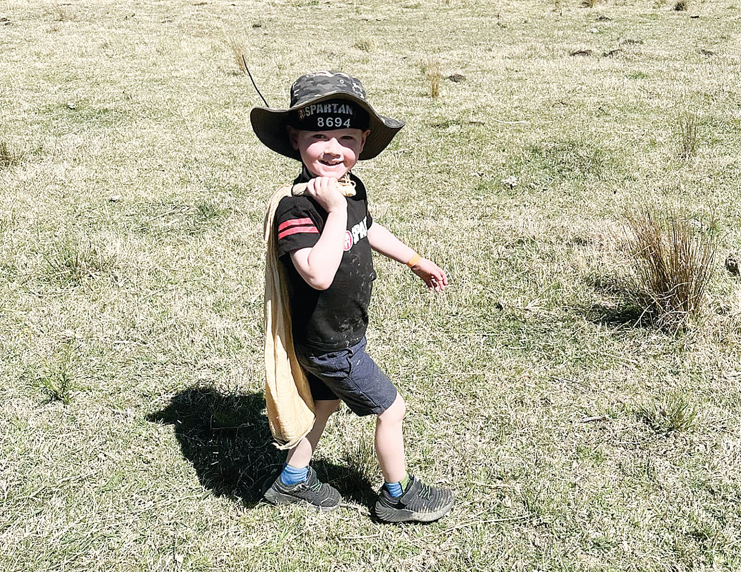 Levi, 5, completed his third spartan race over 1.3 kilometres with 10 obstacles and loved every minute of it.  
