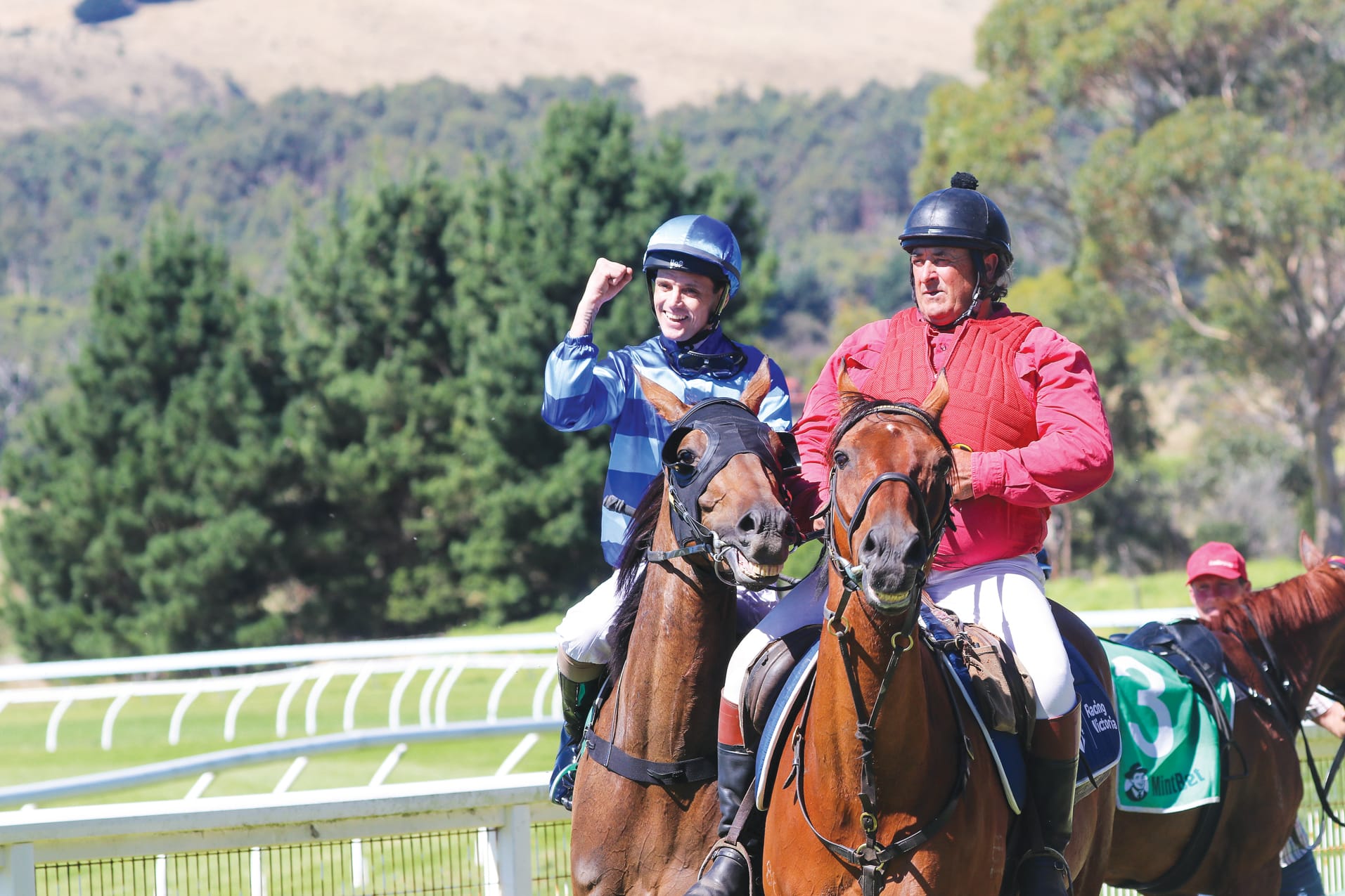 Ben Moffat celebrates the Woolamai Cup win on Saturday afternoon. Z26_0624