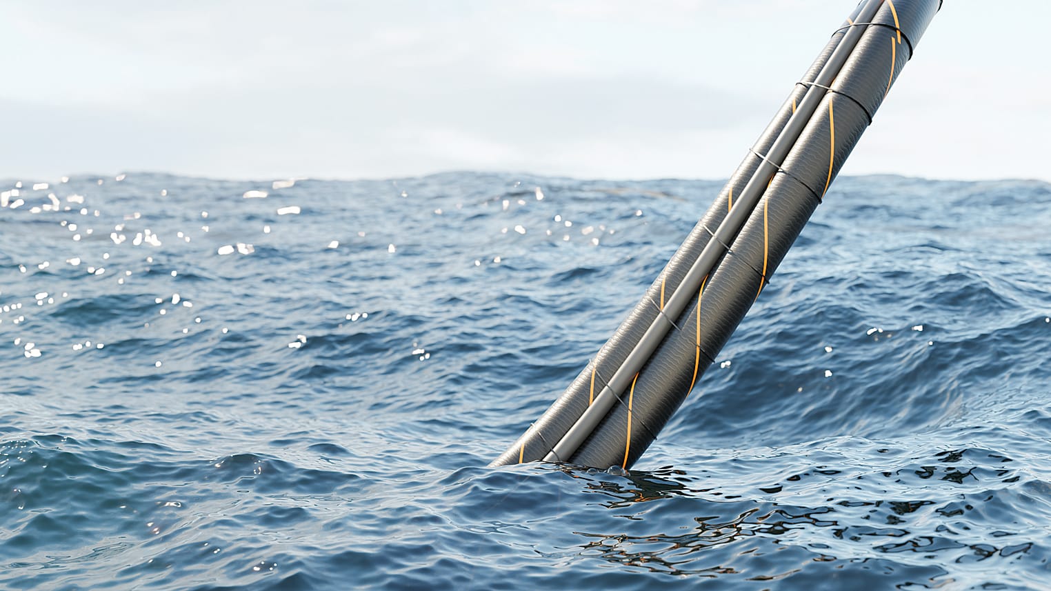 Artists impression of the Marinus Link electricity interconnector to be laid underwater from Tasmania to Waratah Bay.