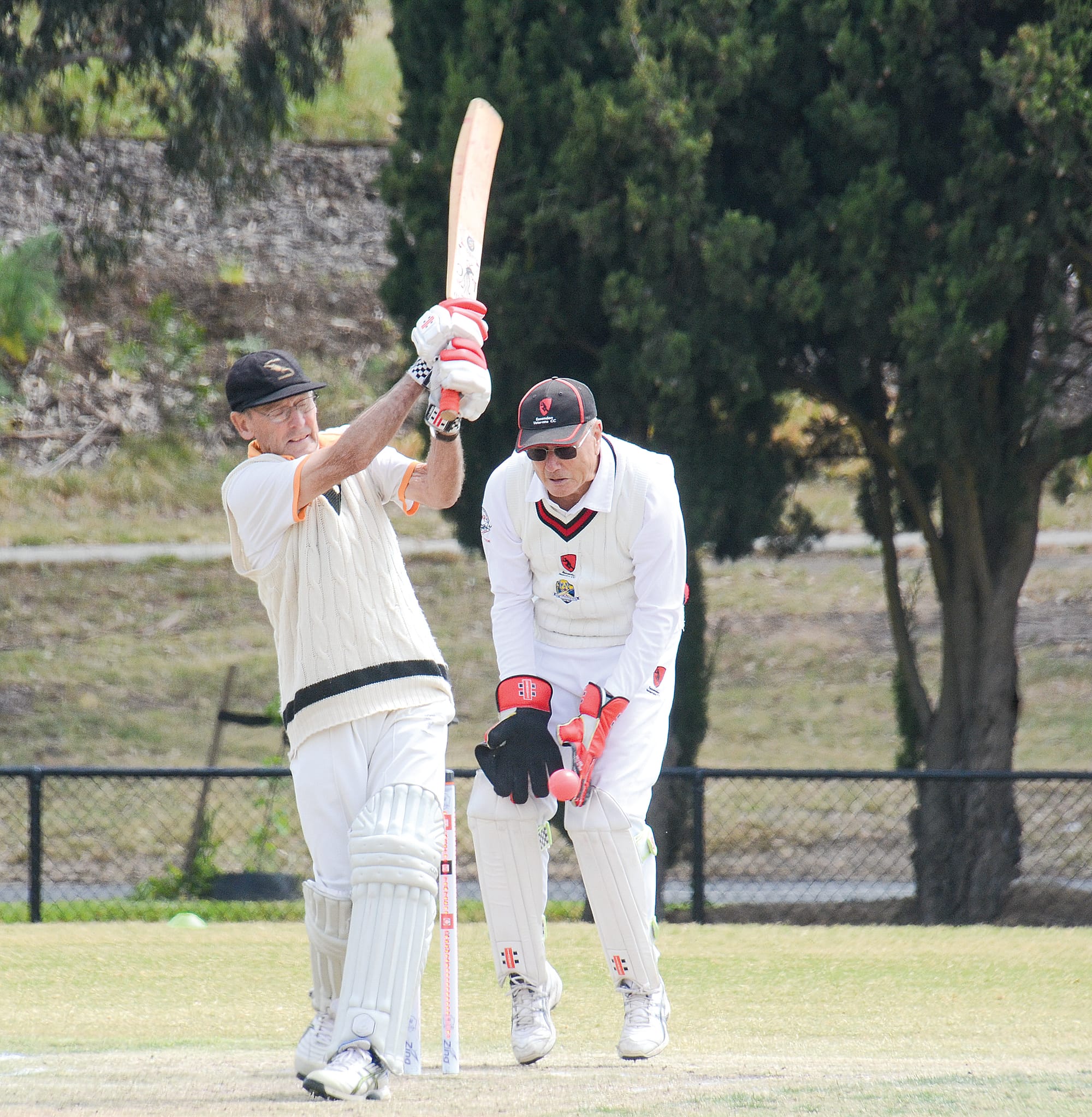 Ian Southall is bowled out in his short innings.
