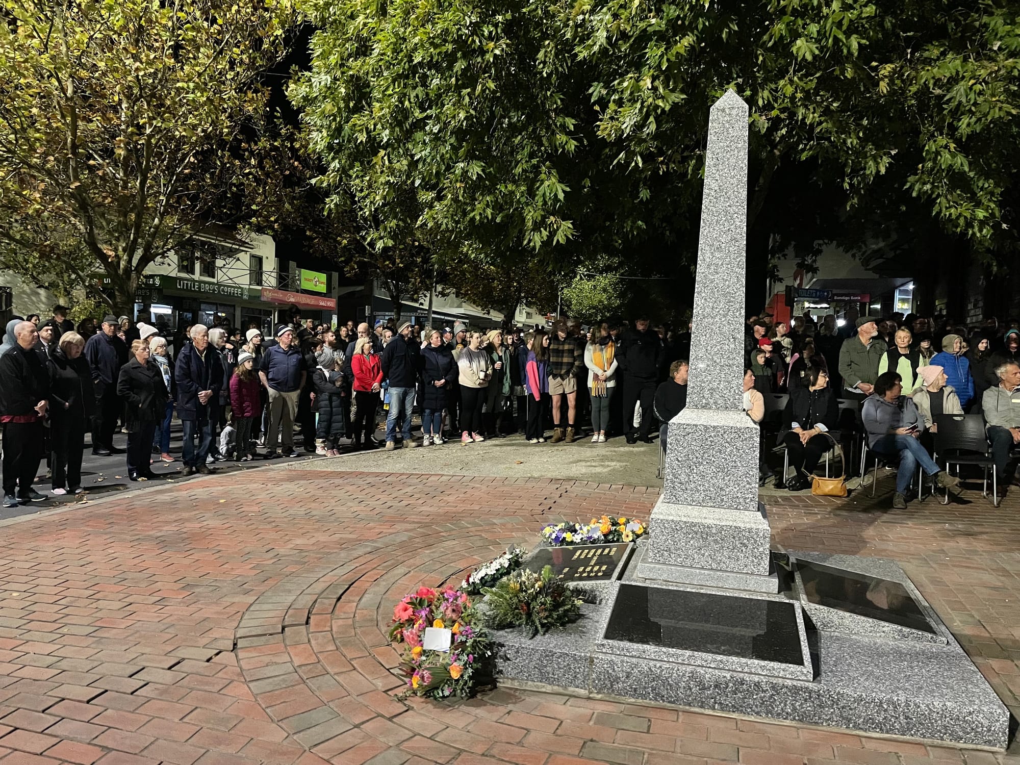 A section of the large gathering at Leongatha’s Dawn Service pays their respects.