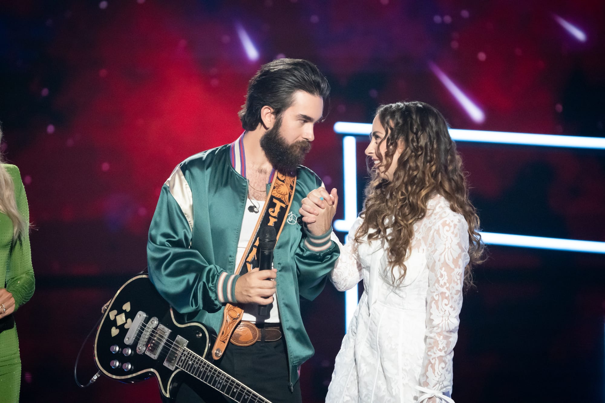 Cecily de Gooyer on The Voice Battle V James Van Cooper. Photo: Seven Network 