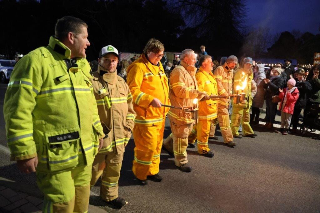 The Mirboo North firies made their mark too in the lantern parade honouring the service of the CFA’s volunteers.