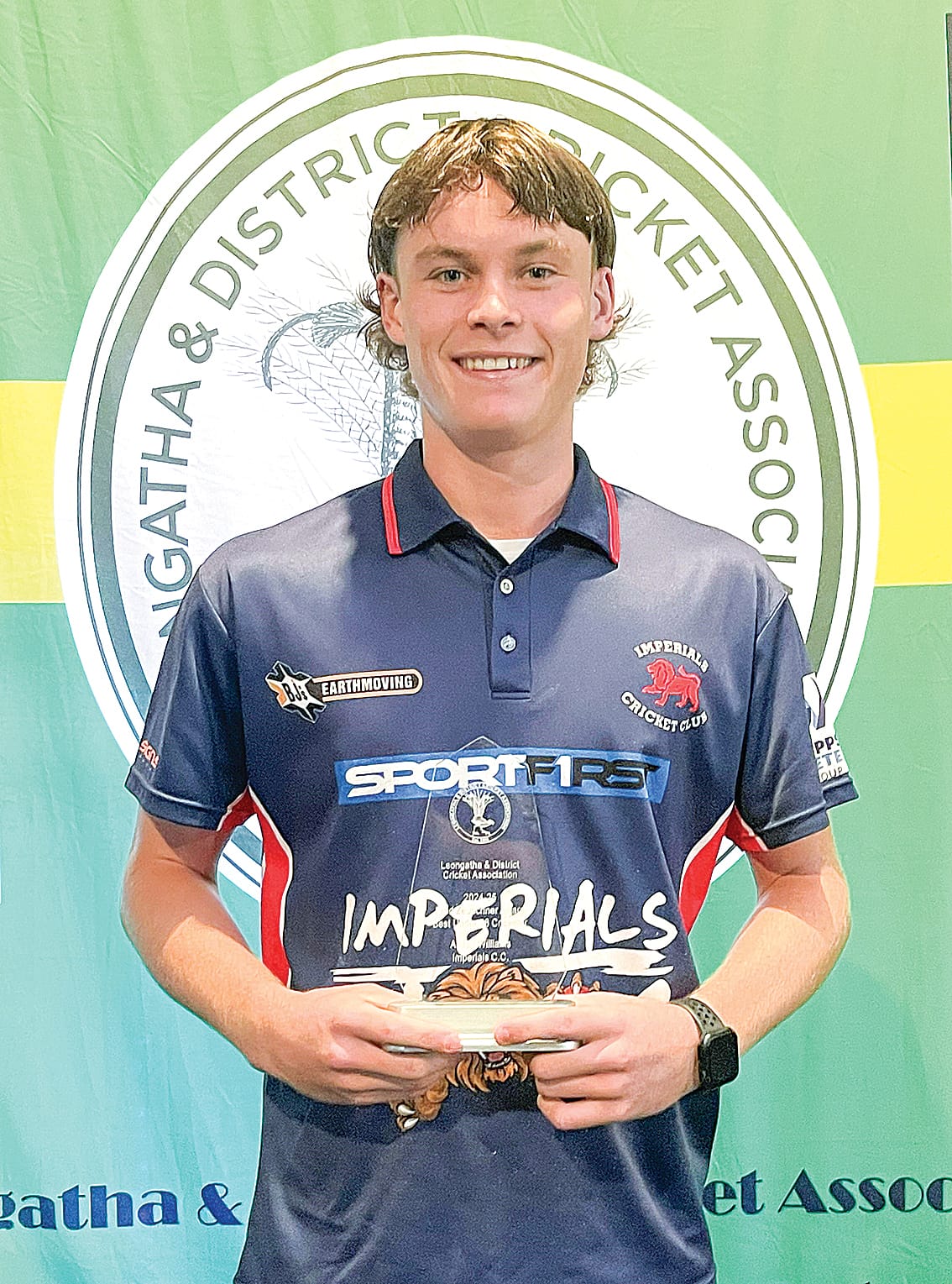 Imperials’ Aydan Williams received the Fred Zeuschner Best LDCA U18 Cricketer award at the recent presentation night.