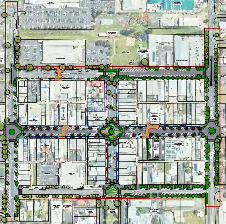 The overall draft concept master plan for Wonthaggi.