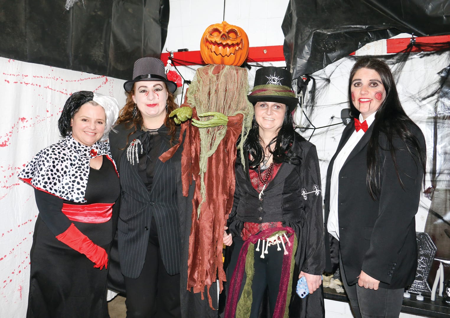 Nyora Cricket Club committee members Tamara Hance, Natalie Mlinaric, Eleanor Dowel and Kristy Uren invited those brave enough into the haunted room.