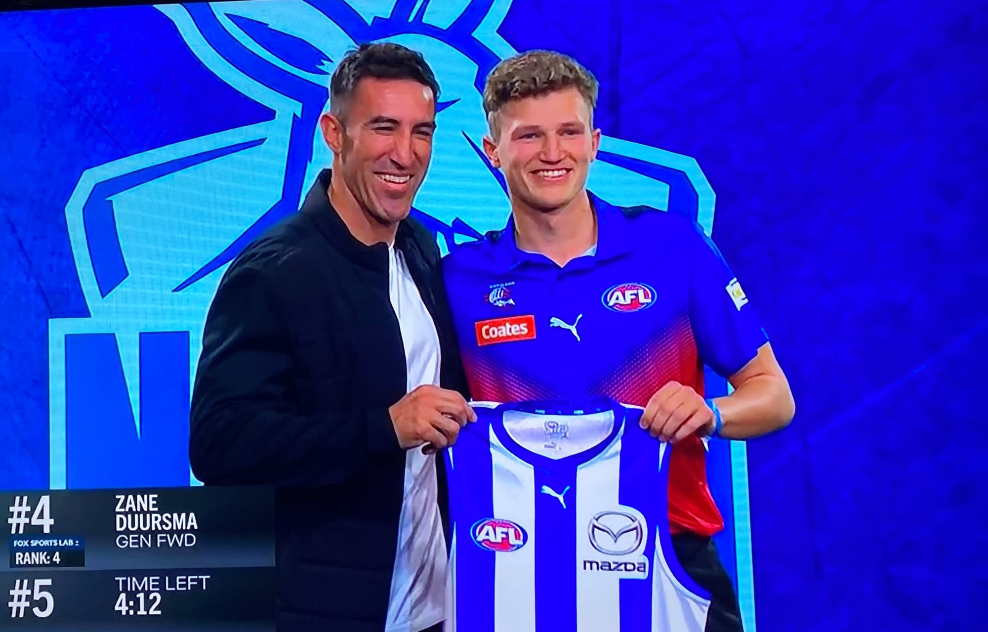Zane Duursma #4 and Wil Dawson #22 go to North Melbourne