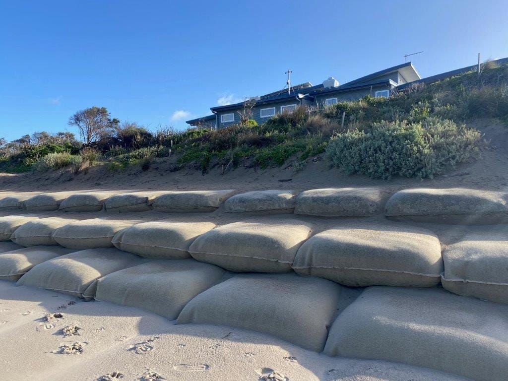 Temporary measures have had some localised impact, protecting assets like the Inverloch Surf Lifesaving Club and the Cape Paterson Road but erosion has continued.