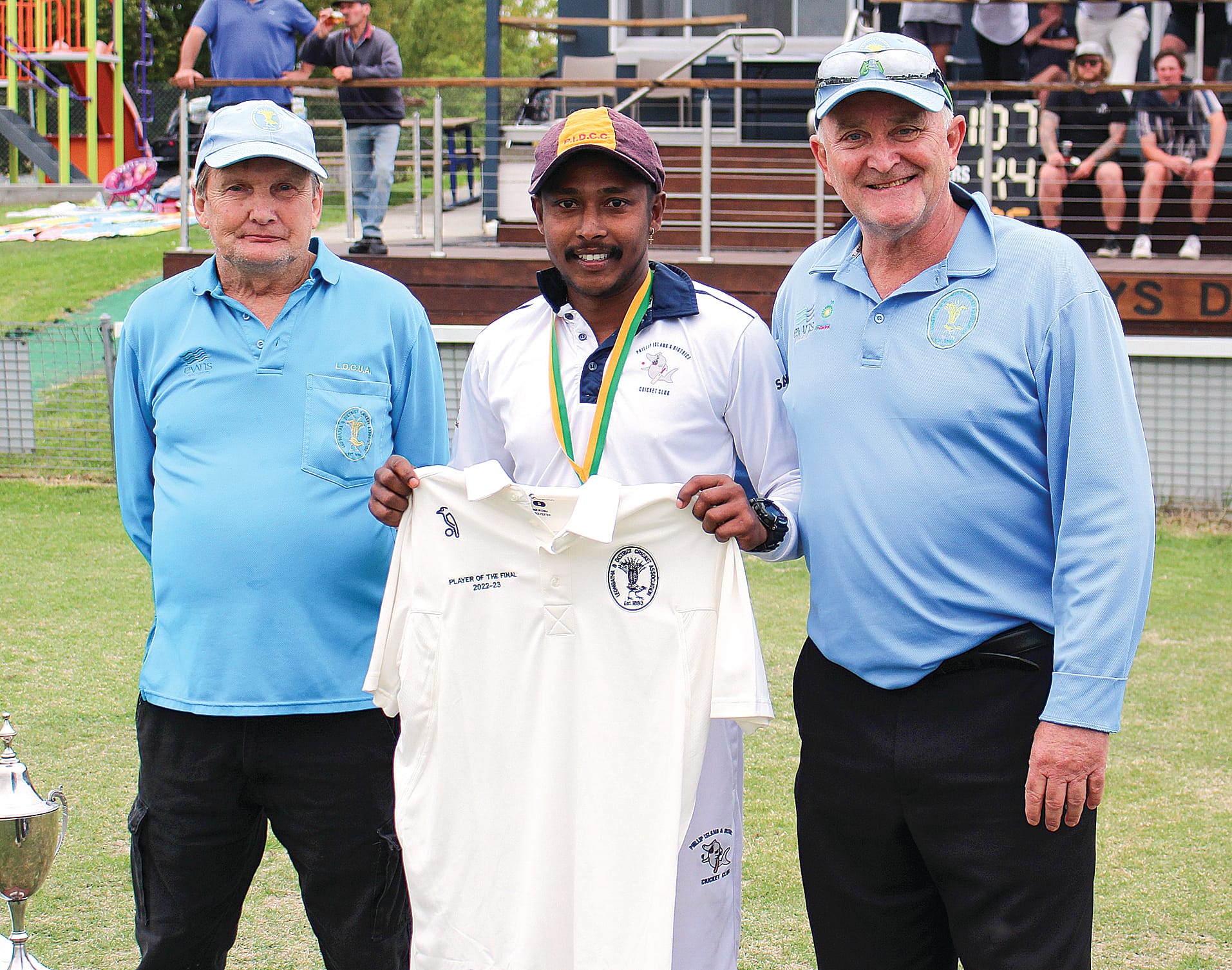 With an outstanding 112 in the first innings and two catches in the second, Shiran Rathnayake was awarded the man of the match shirt in the A grade Grand Final. B02_1323