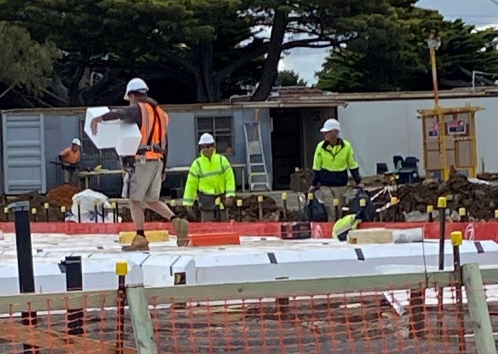 Massive concrete pour at Cowes Community Centre