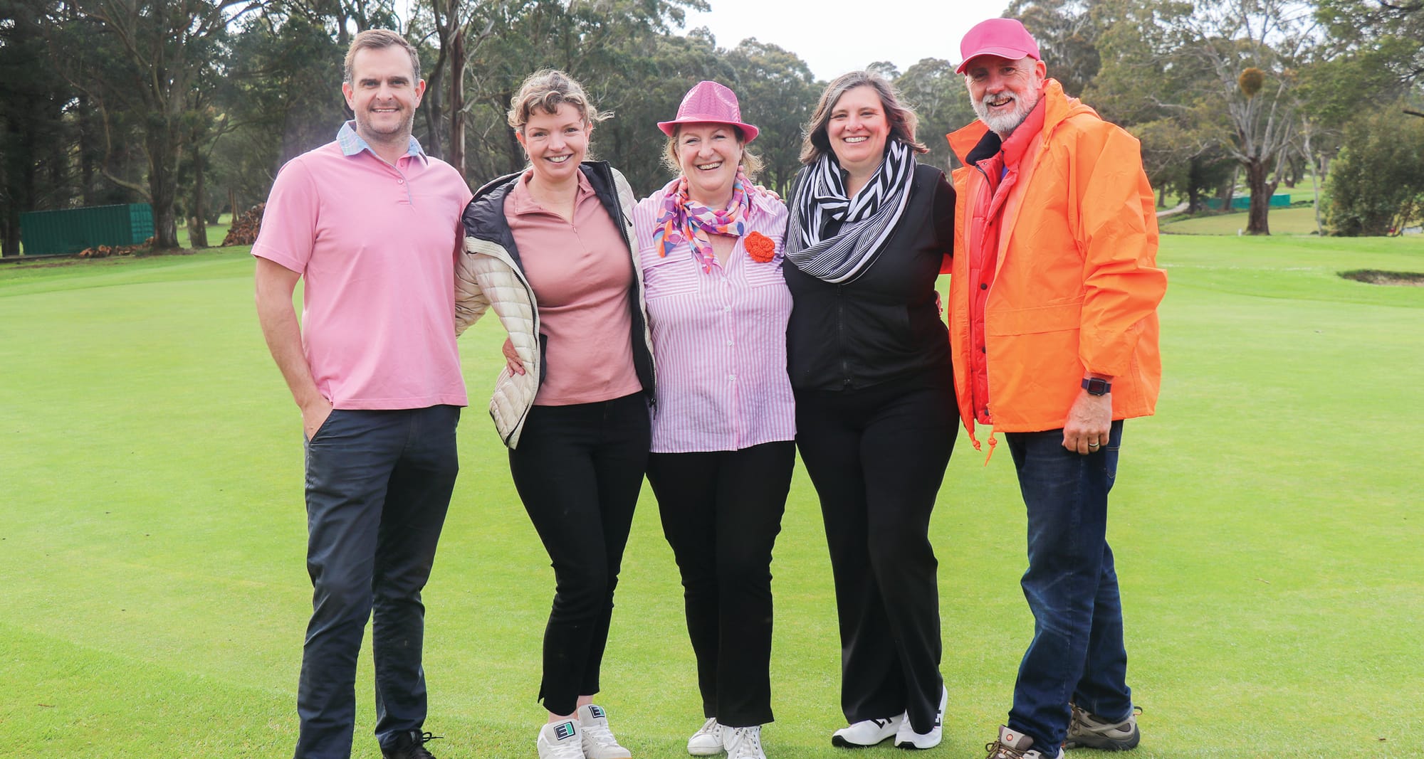 Major sponsors of the Go Girls Foster Golf Day Steve and Lee Nickelson from Embrace Wealth with Go Girls co-founder Michelle Jobson, major sponsor Fiona McMahon-Hughes of Inverloch Ray White and Go Girls foundation chair Damian Paull. Z41_4223