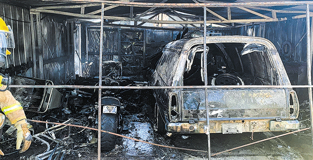 Firefighter’s car lost to fire