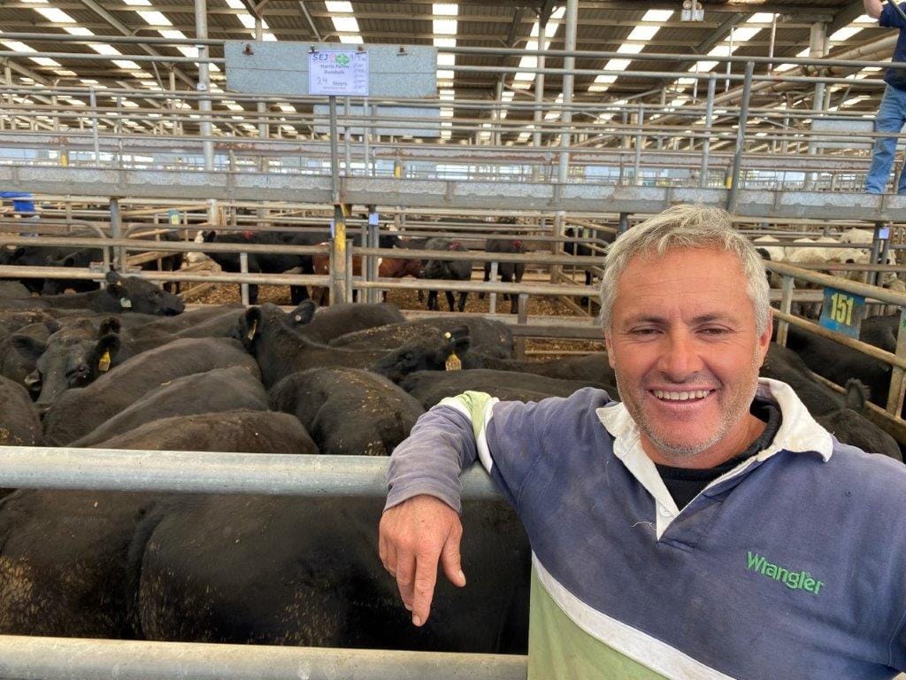 Shane Harris of Dumbalk was philosophical about the fall in prices of stock at Leongatha on Friday.