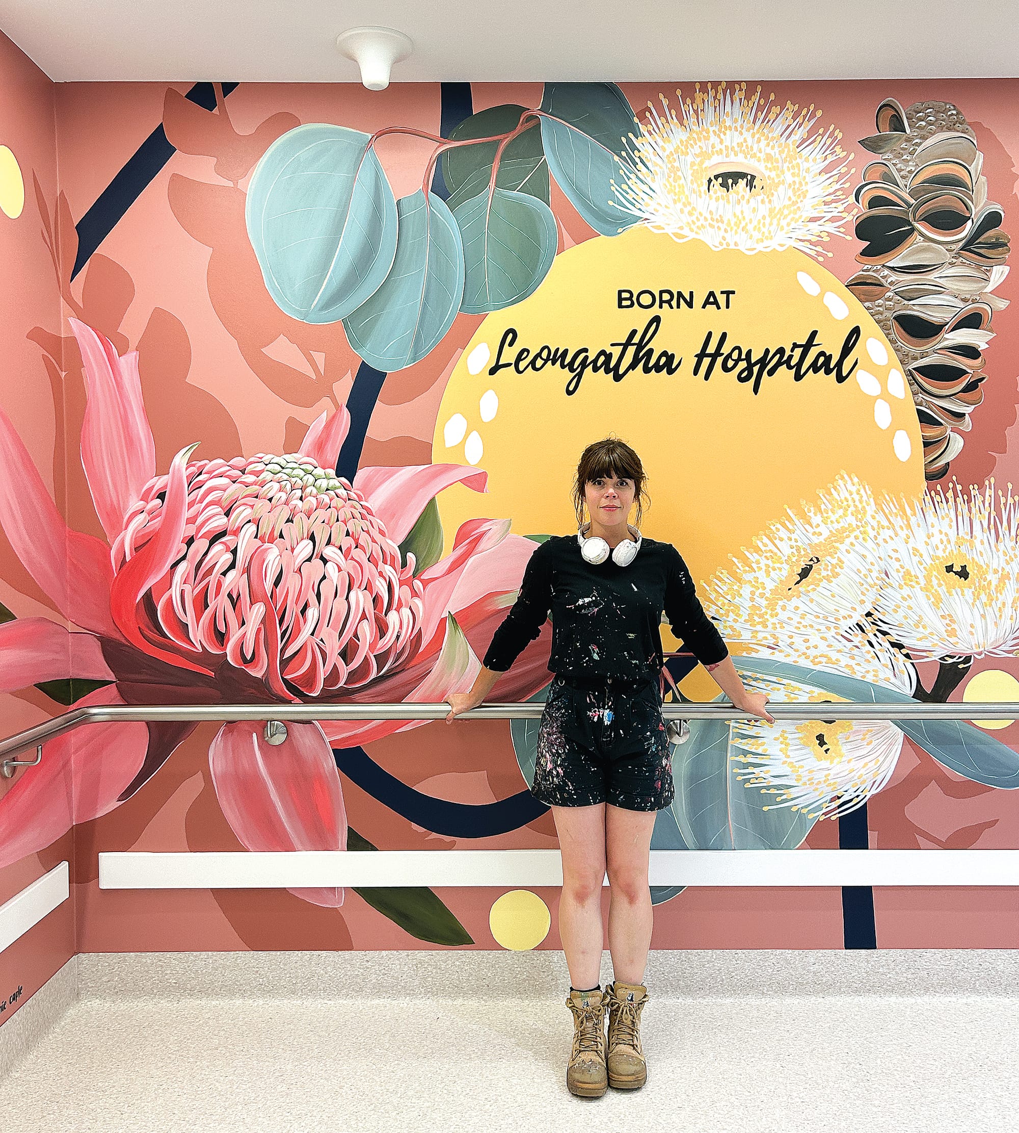 Artist returns to paint new maternity mural