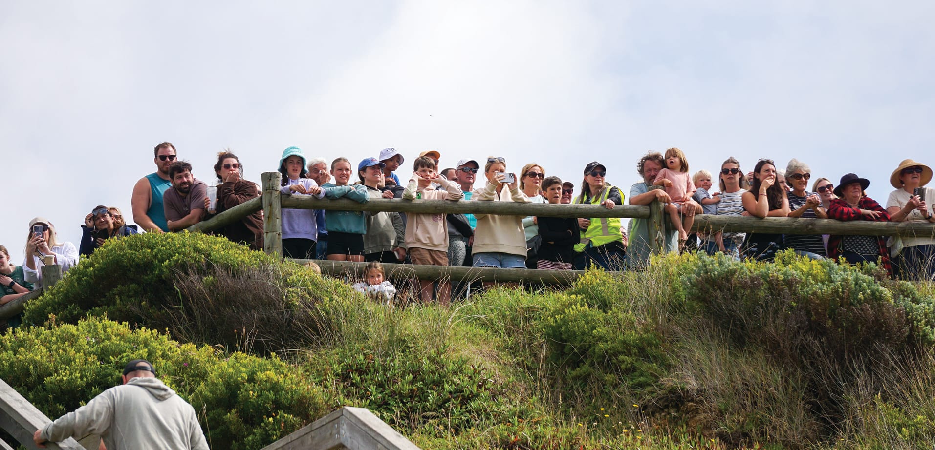 There was healthy crowd of onlookers nearby the beach. Ns29_0424