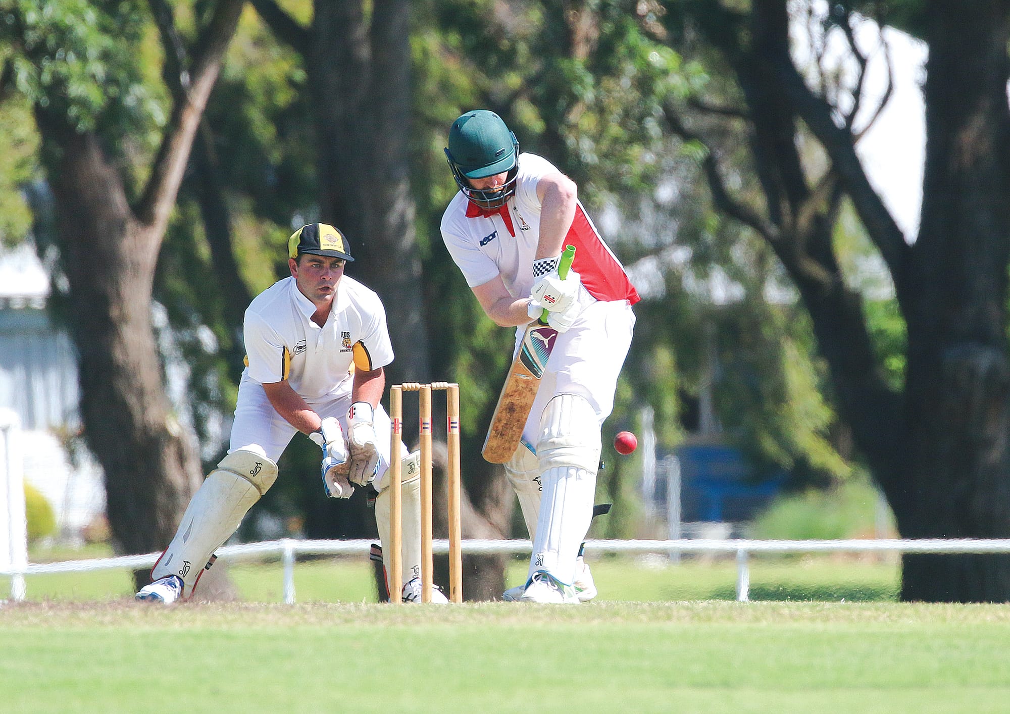 Glen Alvie’s Stephen Kennedy was in perfect position to defend the delivery.
