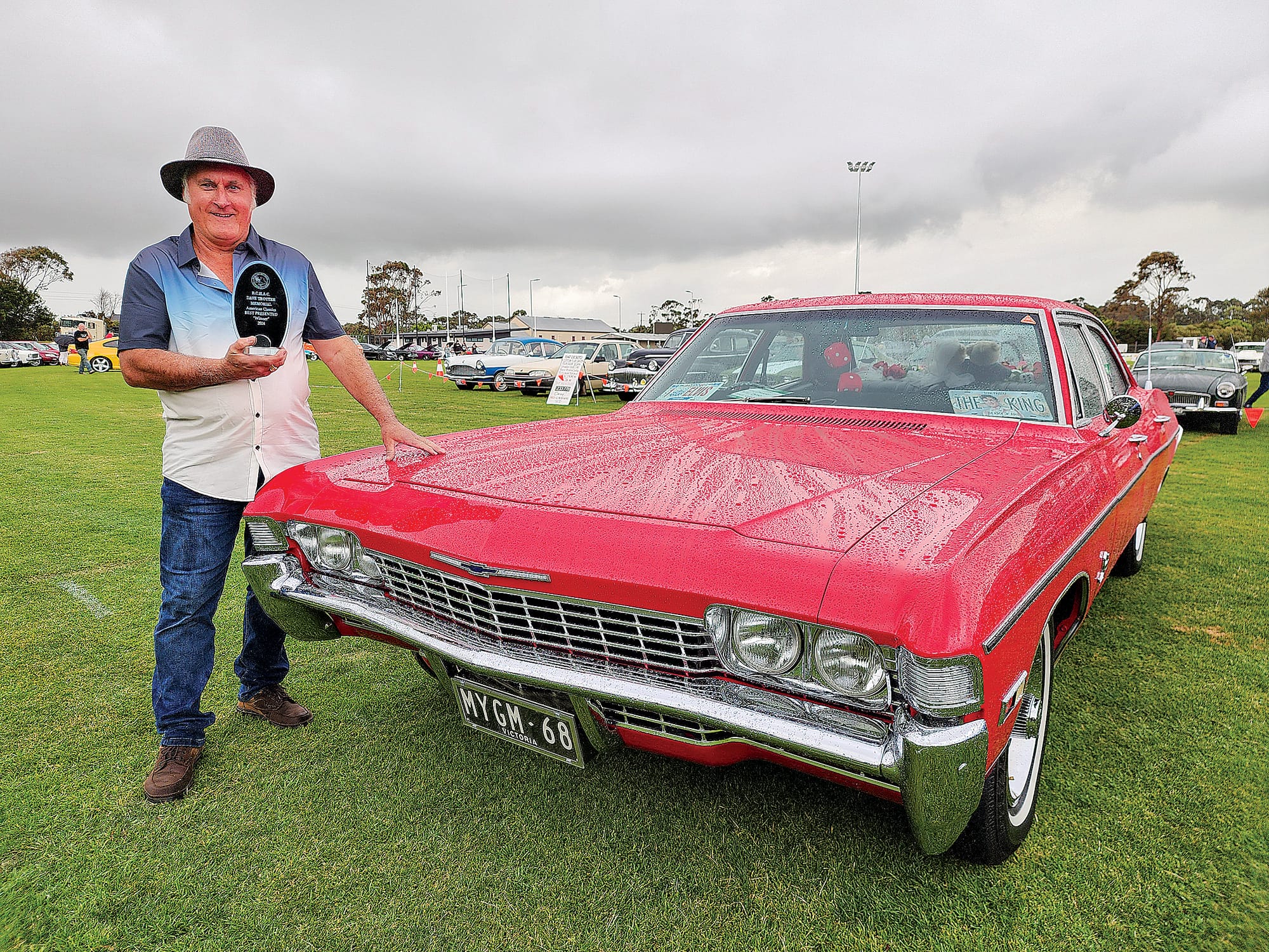 The Best Presented “Marilyn”, the much loved ’68 Chevy Impala, was won by regular show and shine attendee Leigh Smith of Drouin. Leigh noting it was a pleasure to be presented with the special award. C20_4724