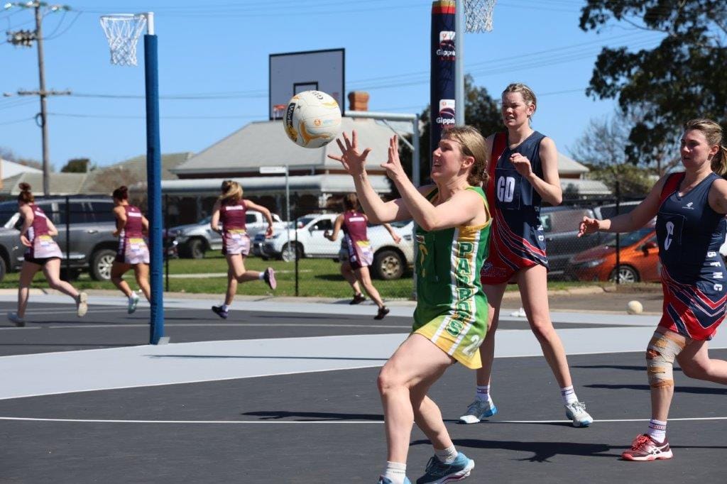 Tegen Renden in action during her 200th game for Leongatha.