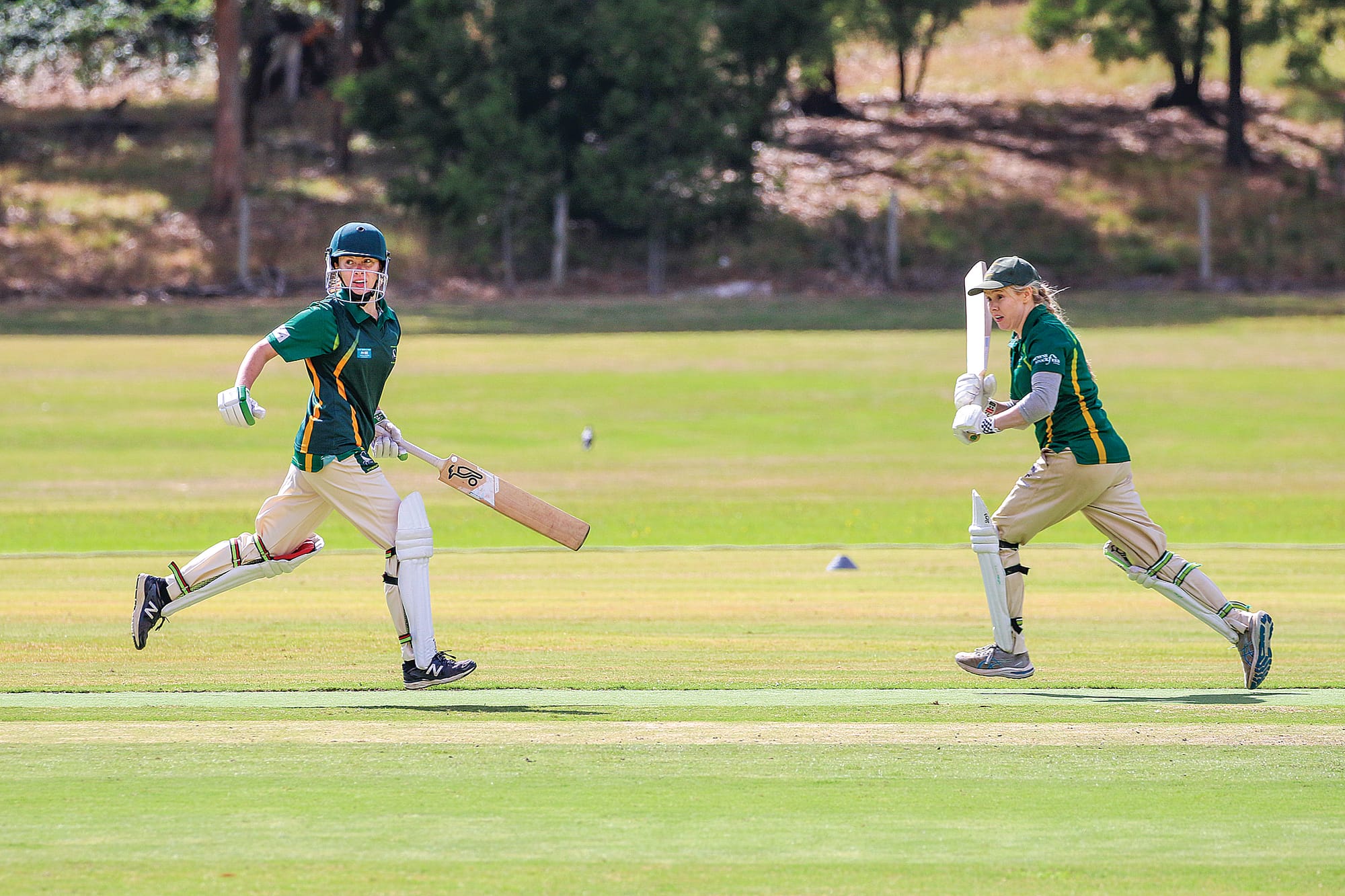 Leongatha Town’s Isla Hickey and Kathryn Stewart go for a run. Tk20_0725