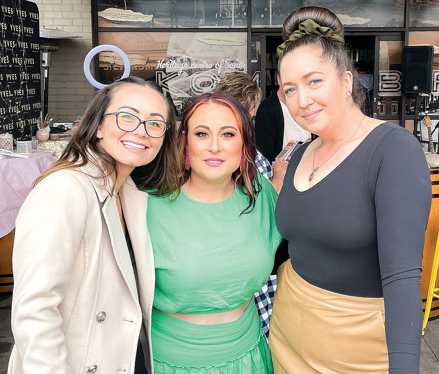 Kay Clay, Dallas Surace and Jade Harry at the Boobs & Bubbles event.

