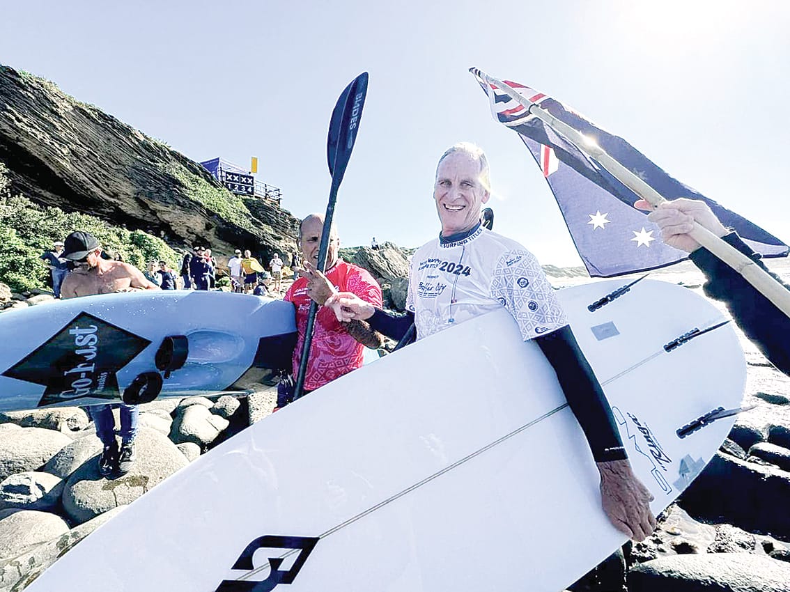 Phillip Island’s Bernard Huigsloot was rapt with his performance at the World Waveski Surfing Championships.