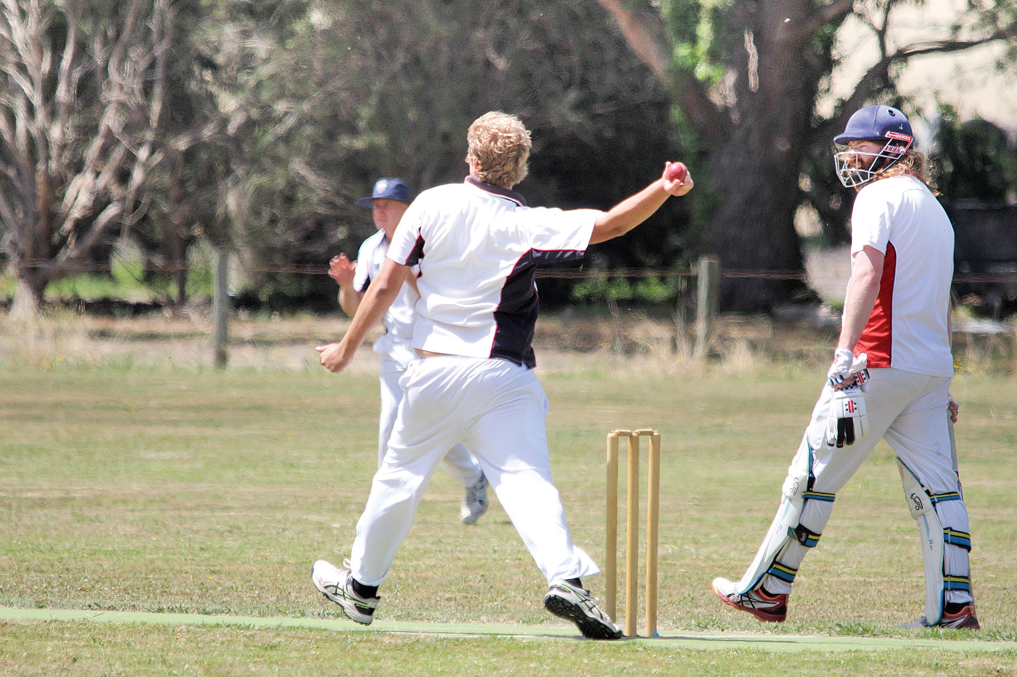 Imperials batter Sumudu Sameera put up a gallant fight against Inverloch, he defends one here. B13_0823