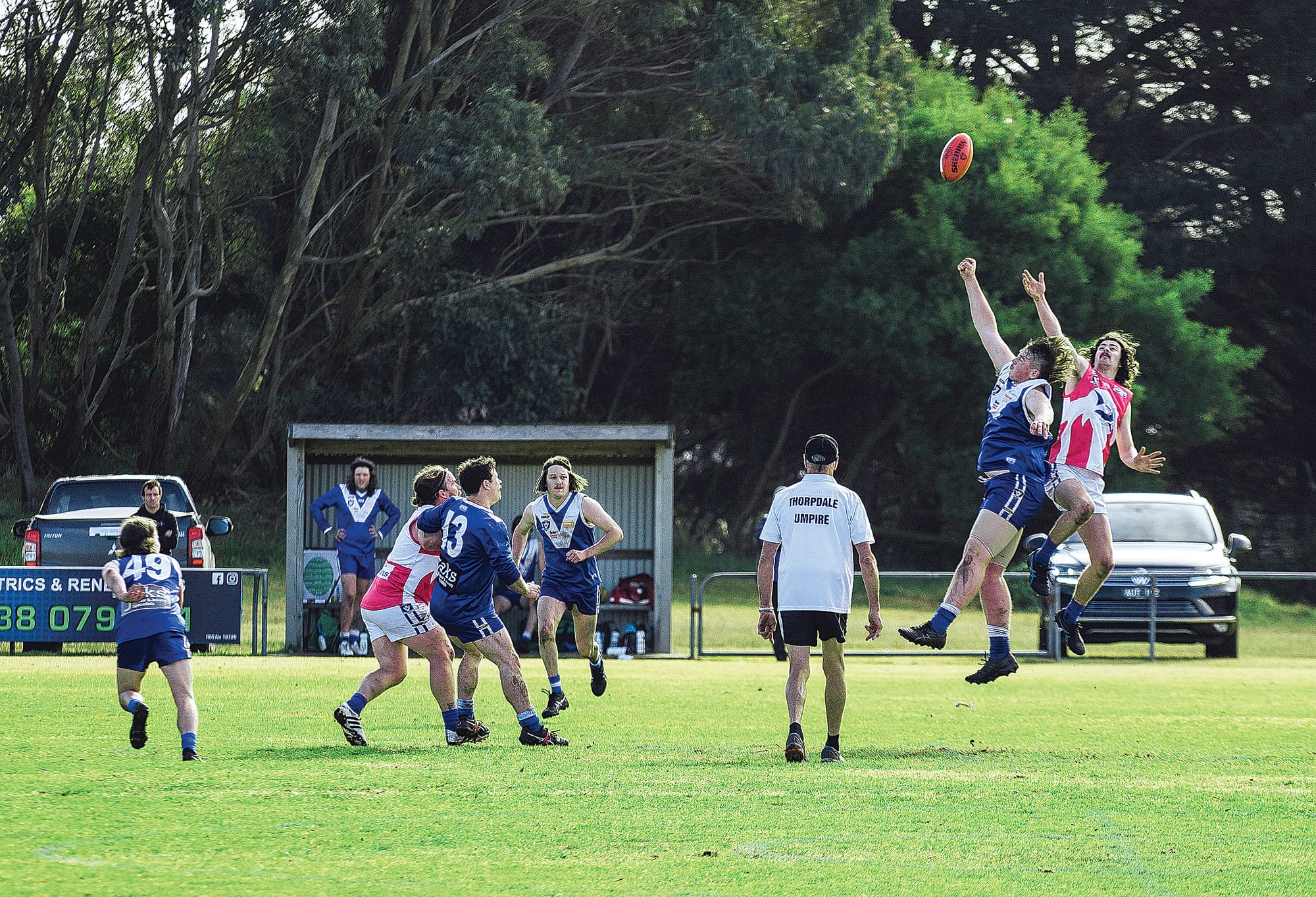 Casey Mills plays for Tarwin Reserves, with the Sharks edging out Thorpdale by a couple of points. Photos: Hannah Keily.