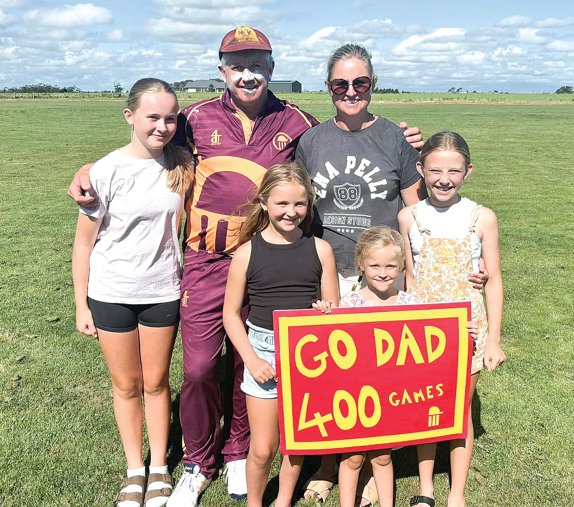 Russell’s cricket career is supported by his wife and kids who follow him to most games.