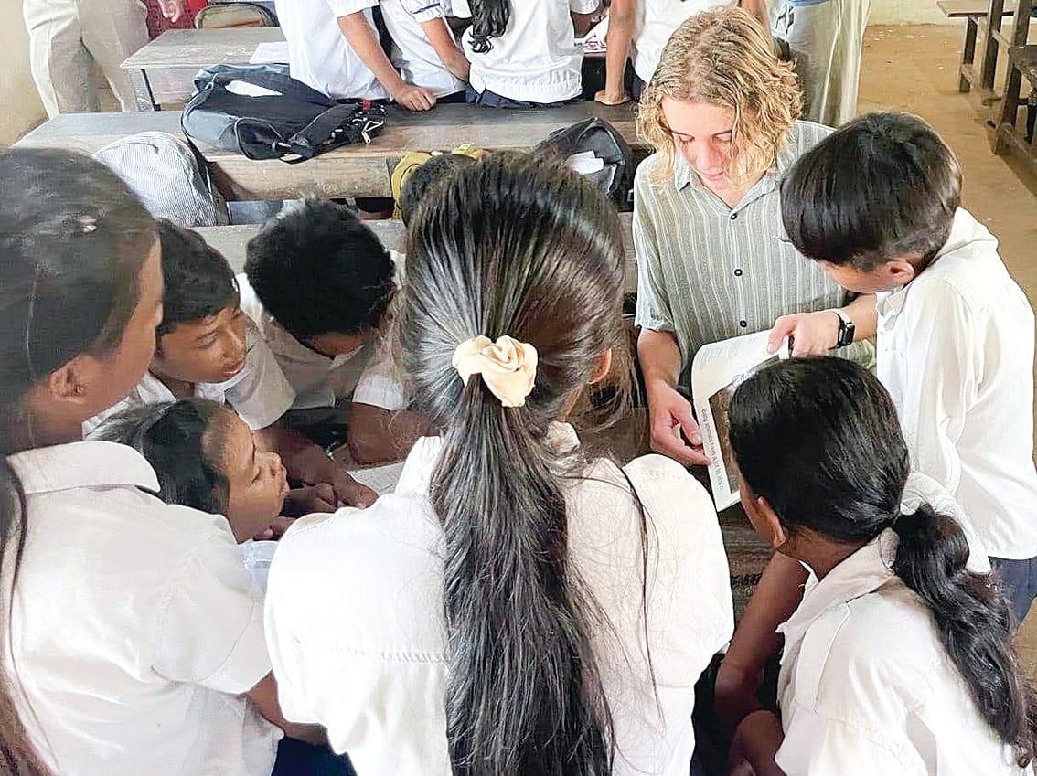 Newhaven College Year 10 student Oscar List enjoyed spending time with the young students, reading and playing games.