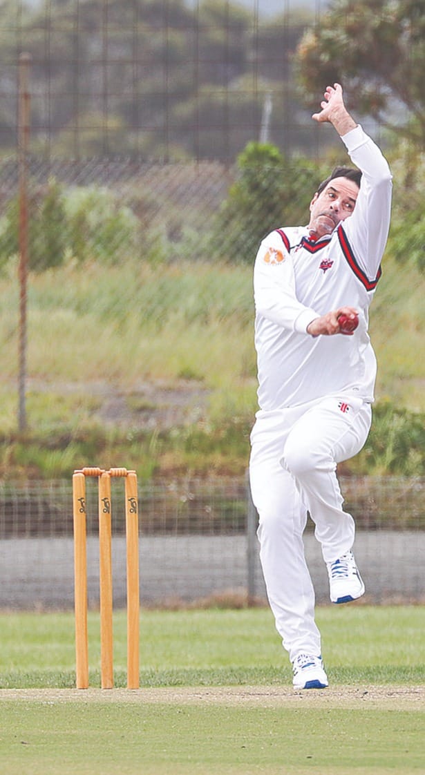 Inverloch’s Dean Cashin bowling  against Korumburra last November. Z16_4623