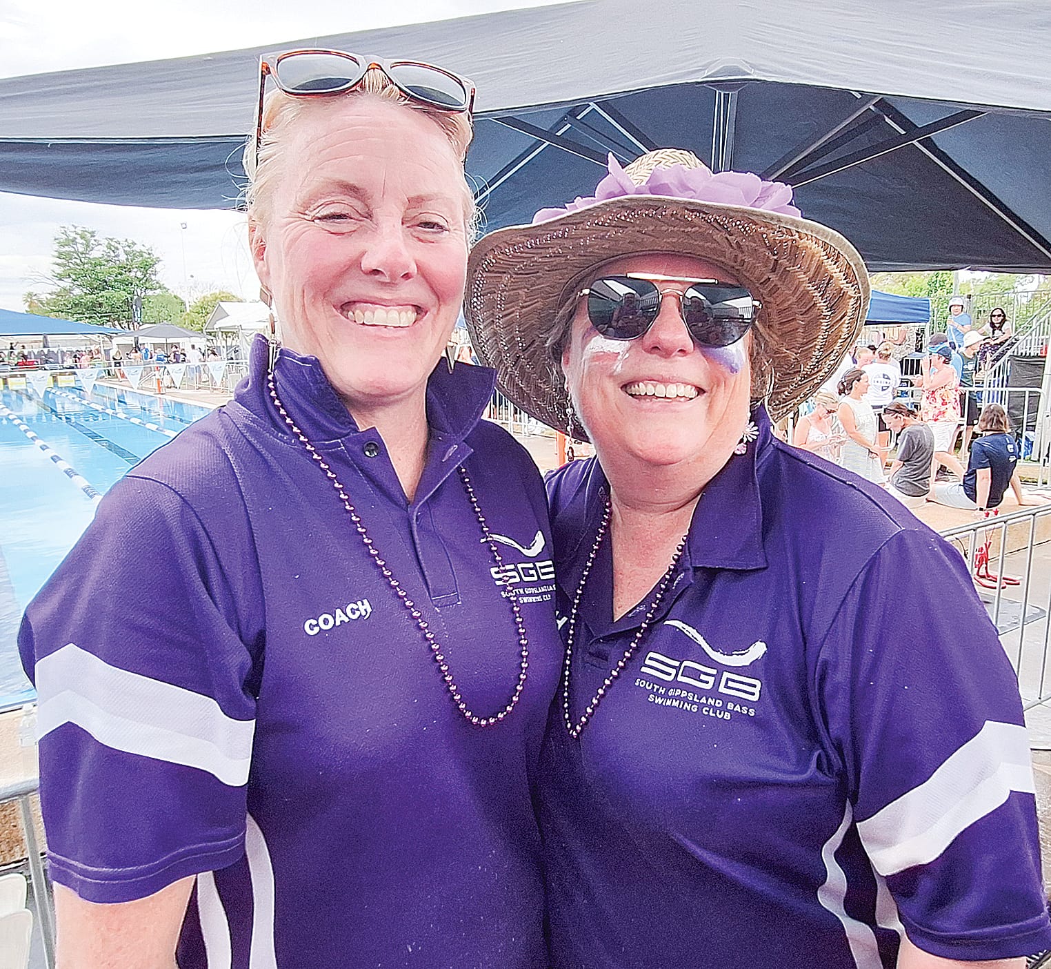 Coaches Lorri and Sam have a bird’s eye view of the action.