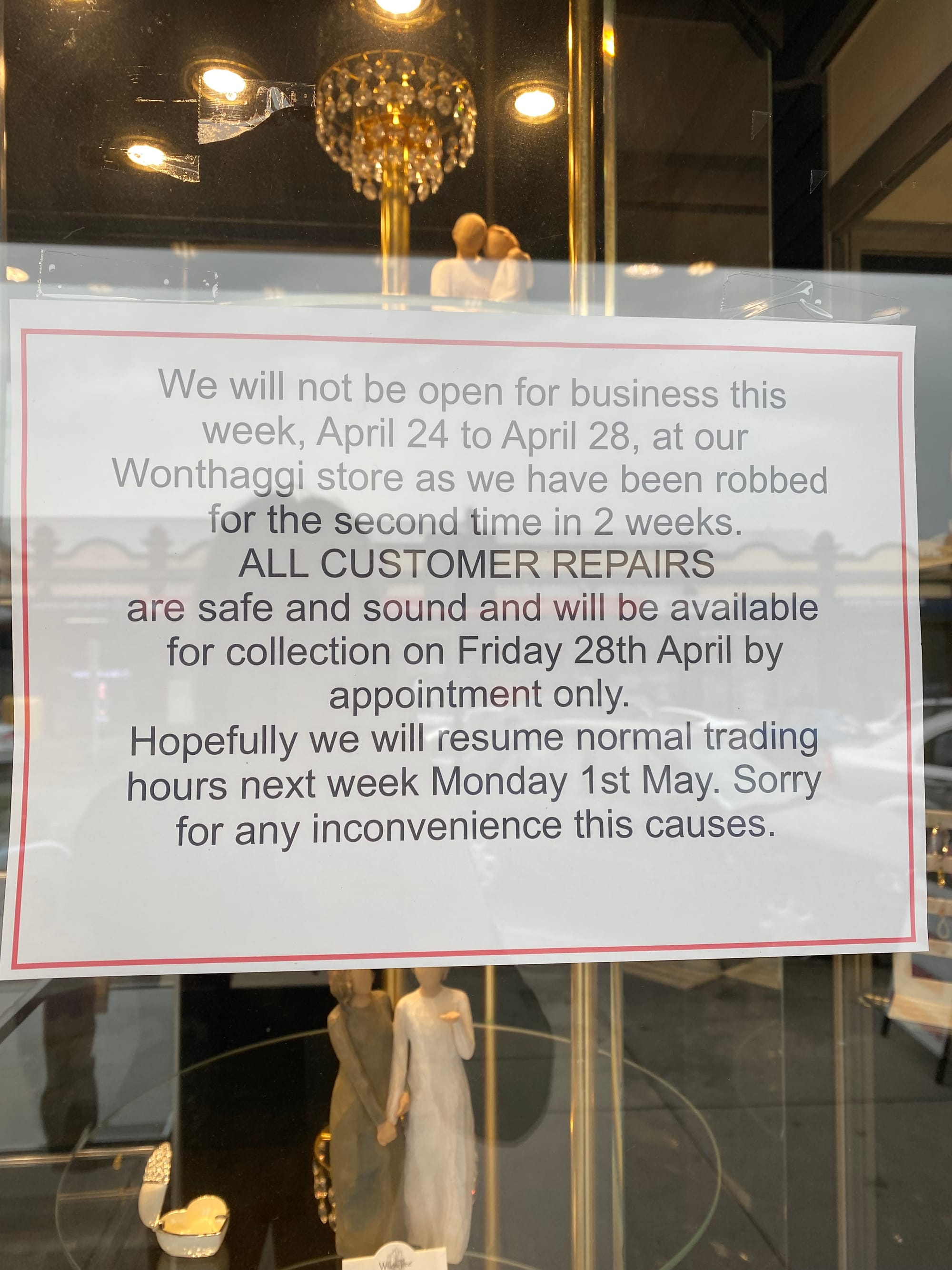 Parry’s devastated by break in